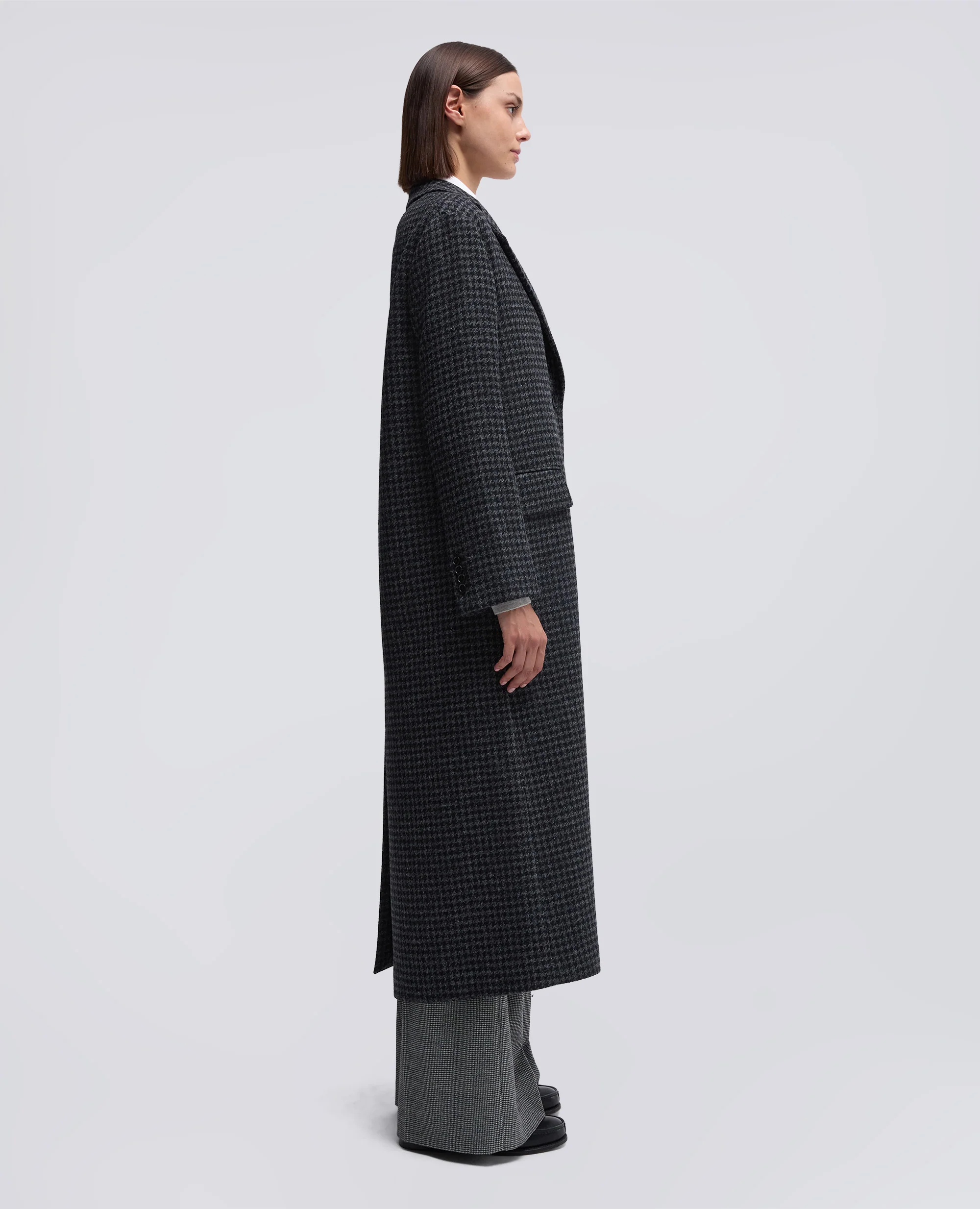 CAPPOTTO IN LANA SHETLAND - NERO - Image 4