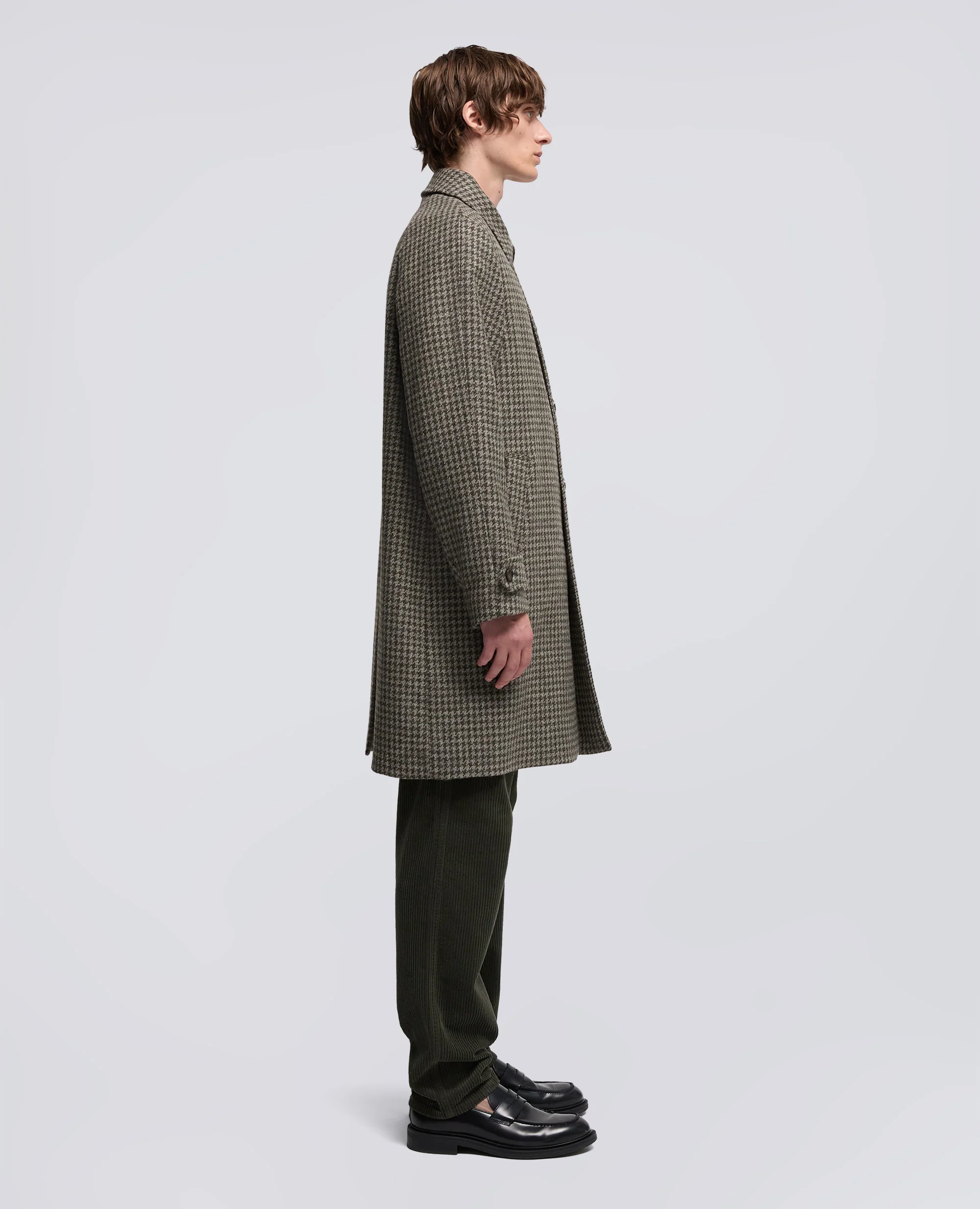 CAPPOTTO PASCAL IN PIED DE POULE IN LANA - MILITARE - Image 4
