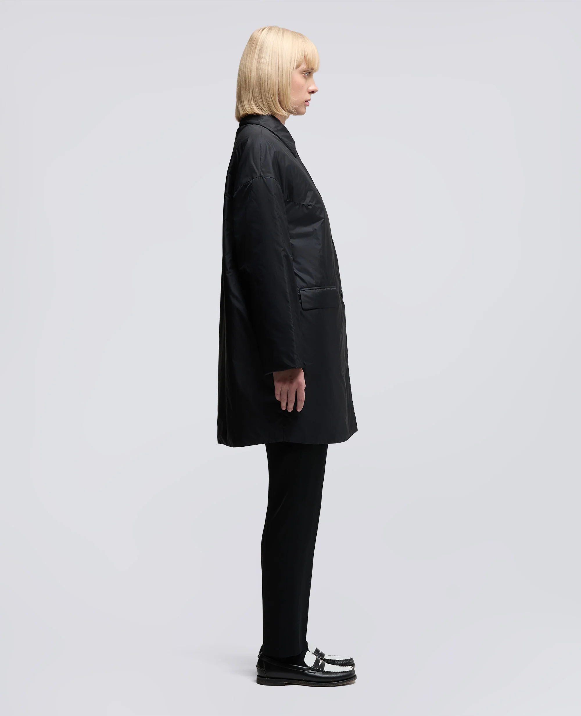 CAPPOTTO TEENA IN NYLON - NERO - Image 3