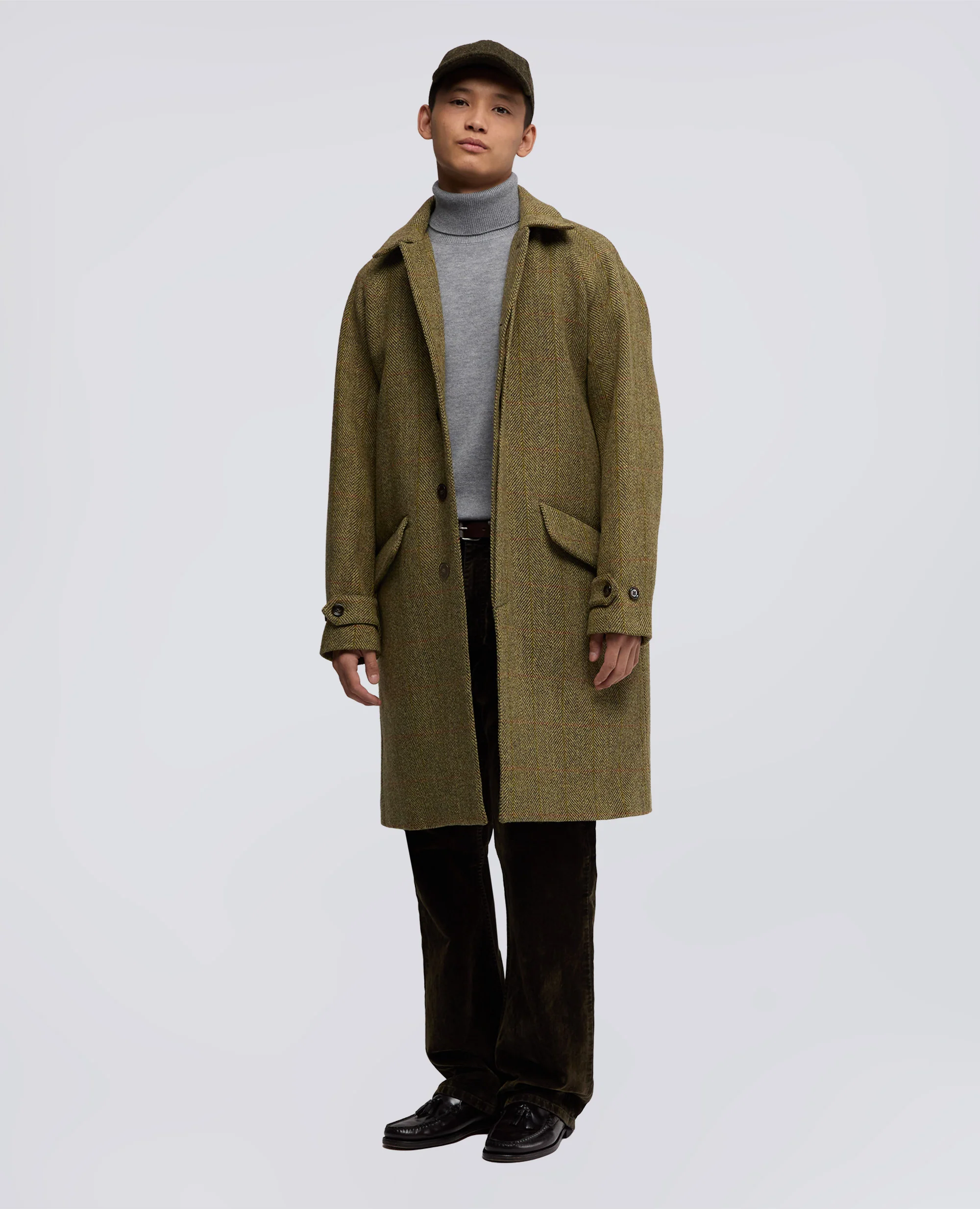 CAPPOTTO WRIGHT IN LANA HARRIS TWEED - SENAPE - Image 2