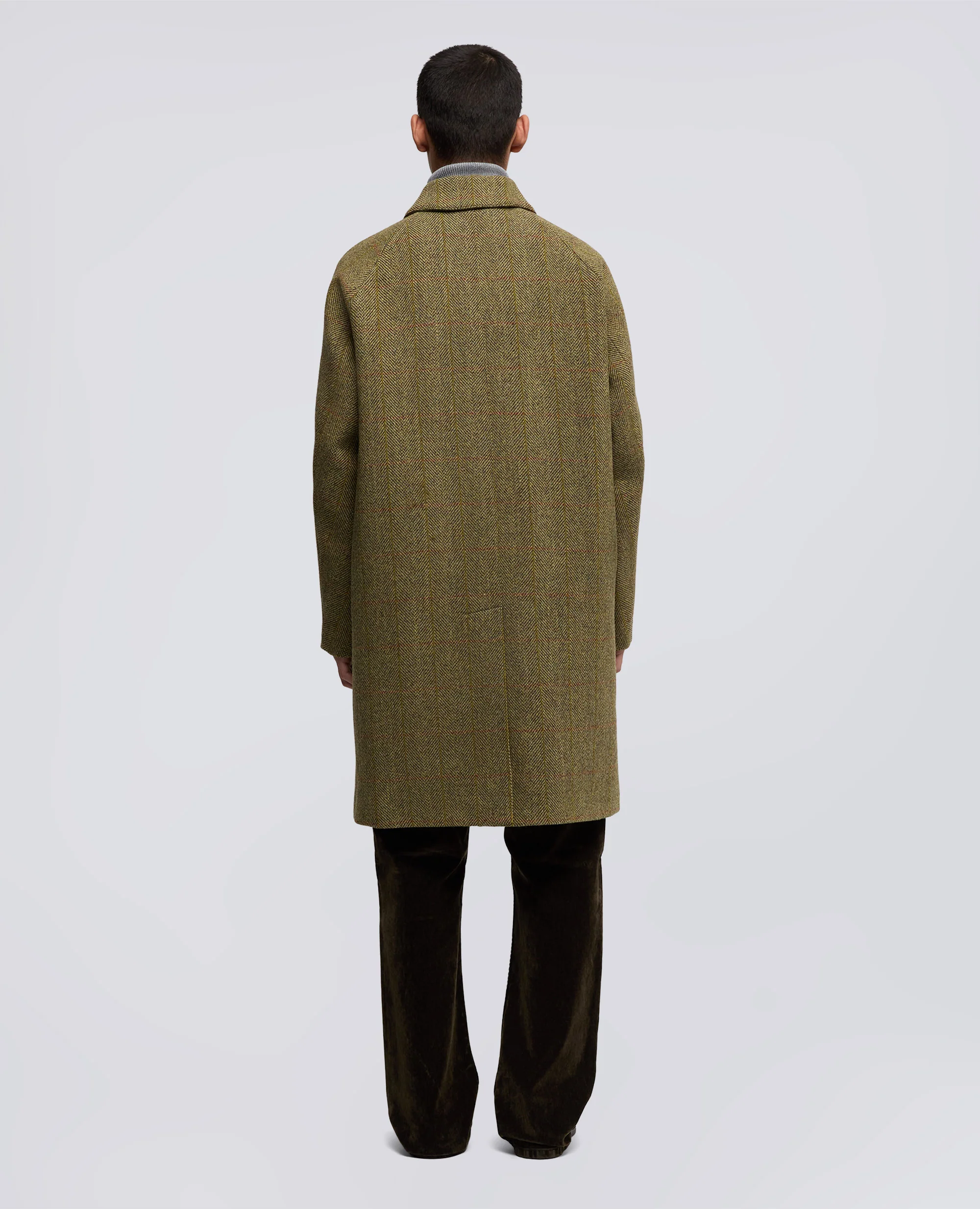 CAPPOTTO WRIGHT IN LANA HARRIS TWEED - SENAPE - Image 3
