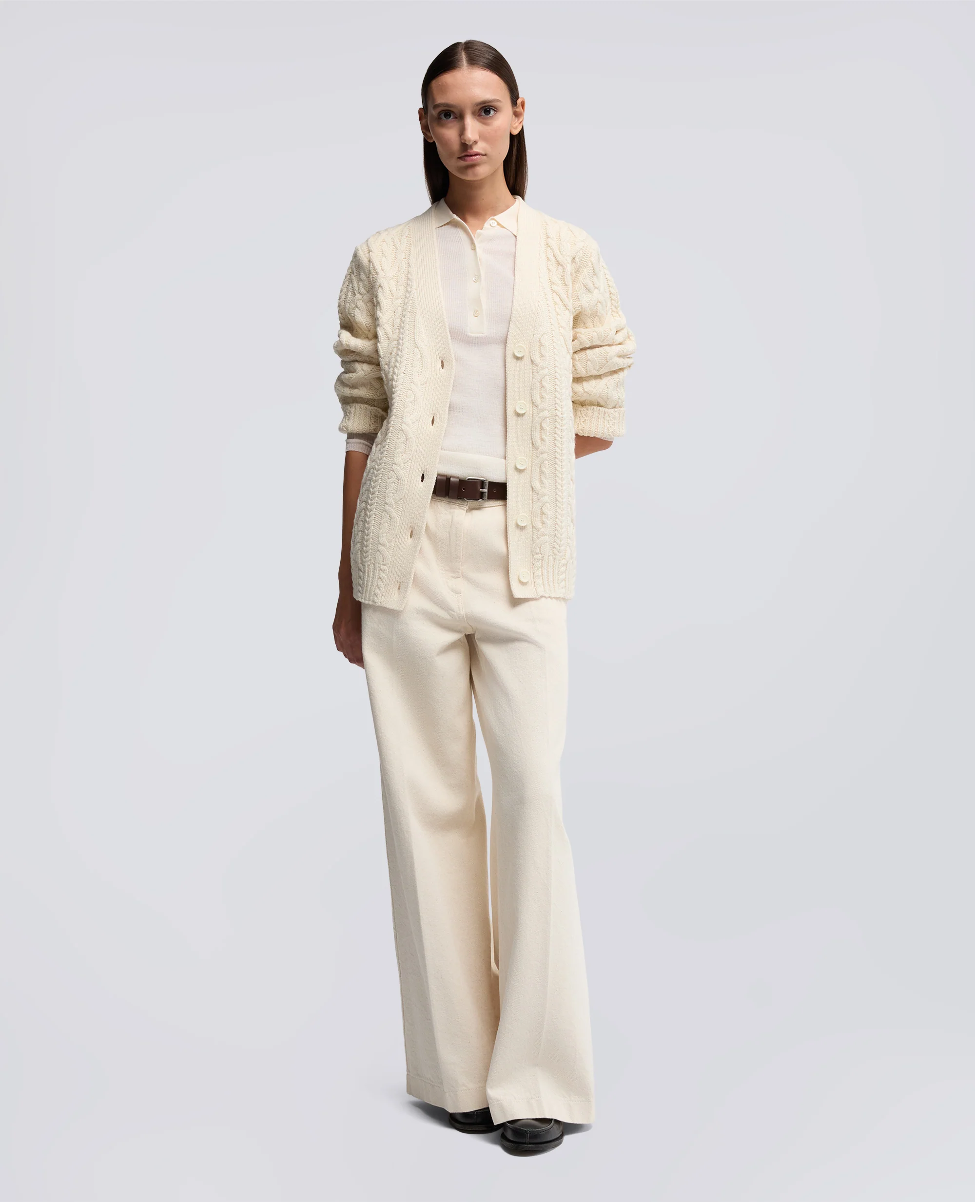 CARDIGAN IN LANA A TRECCE - NATURALE - Image 2