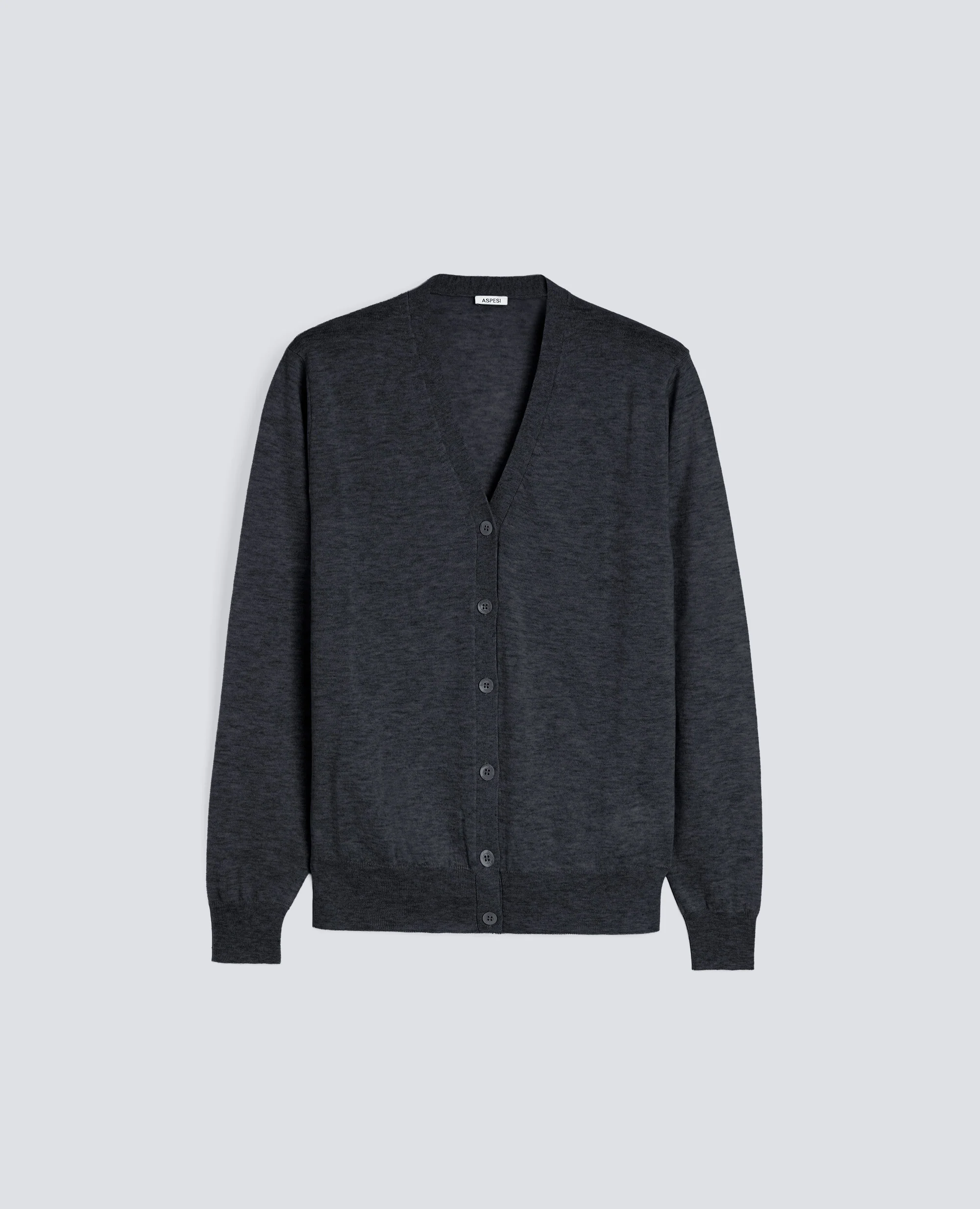 CARDIGAN IN LANA E CASHMERE - ANTRACITE