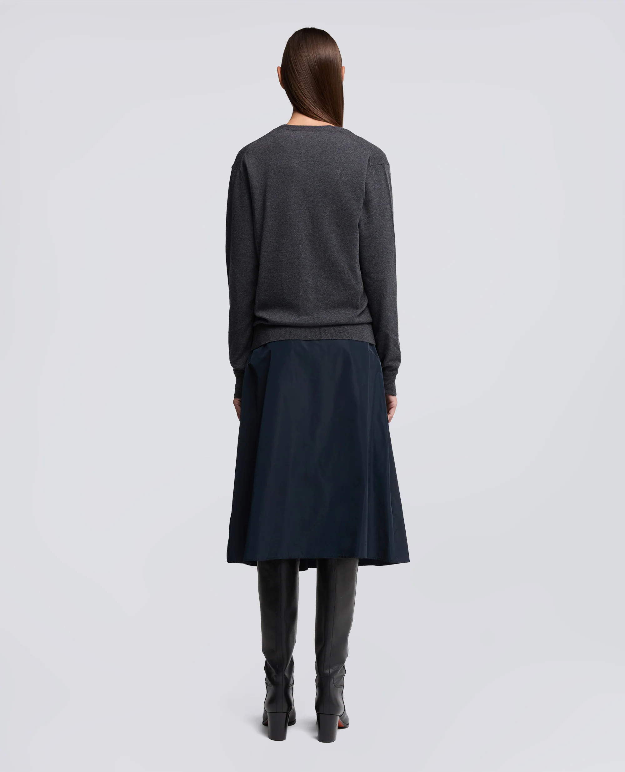 CARDIGAN IN LANA E CASHMERE - ANTRACITE - Image 3