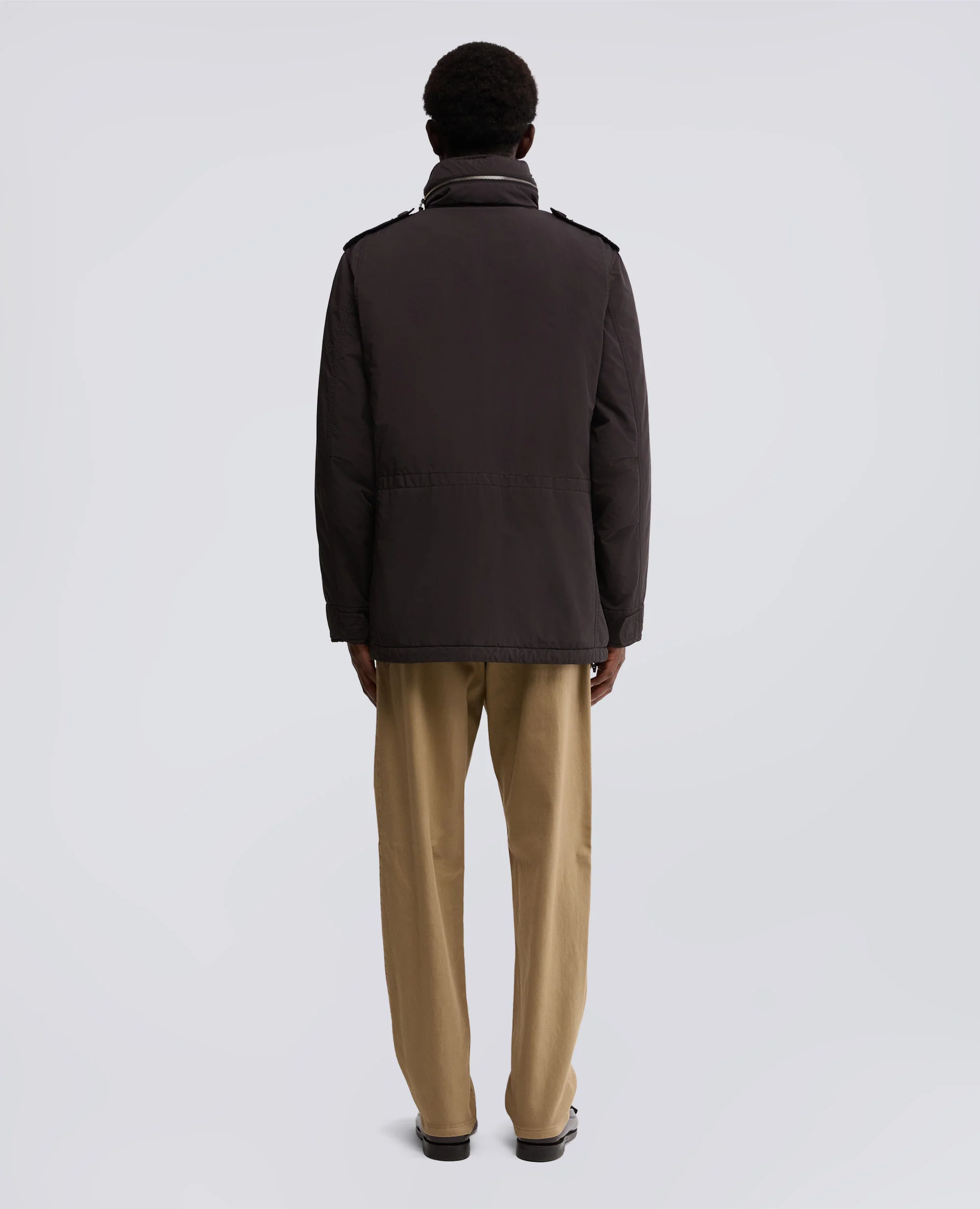 FIELD JACKET NEW CAMP IN NYLON TINTO CAPO - MARRONE - Image 3