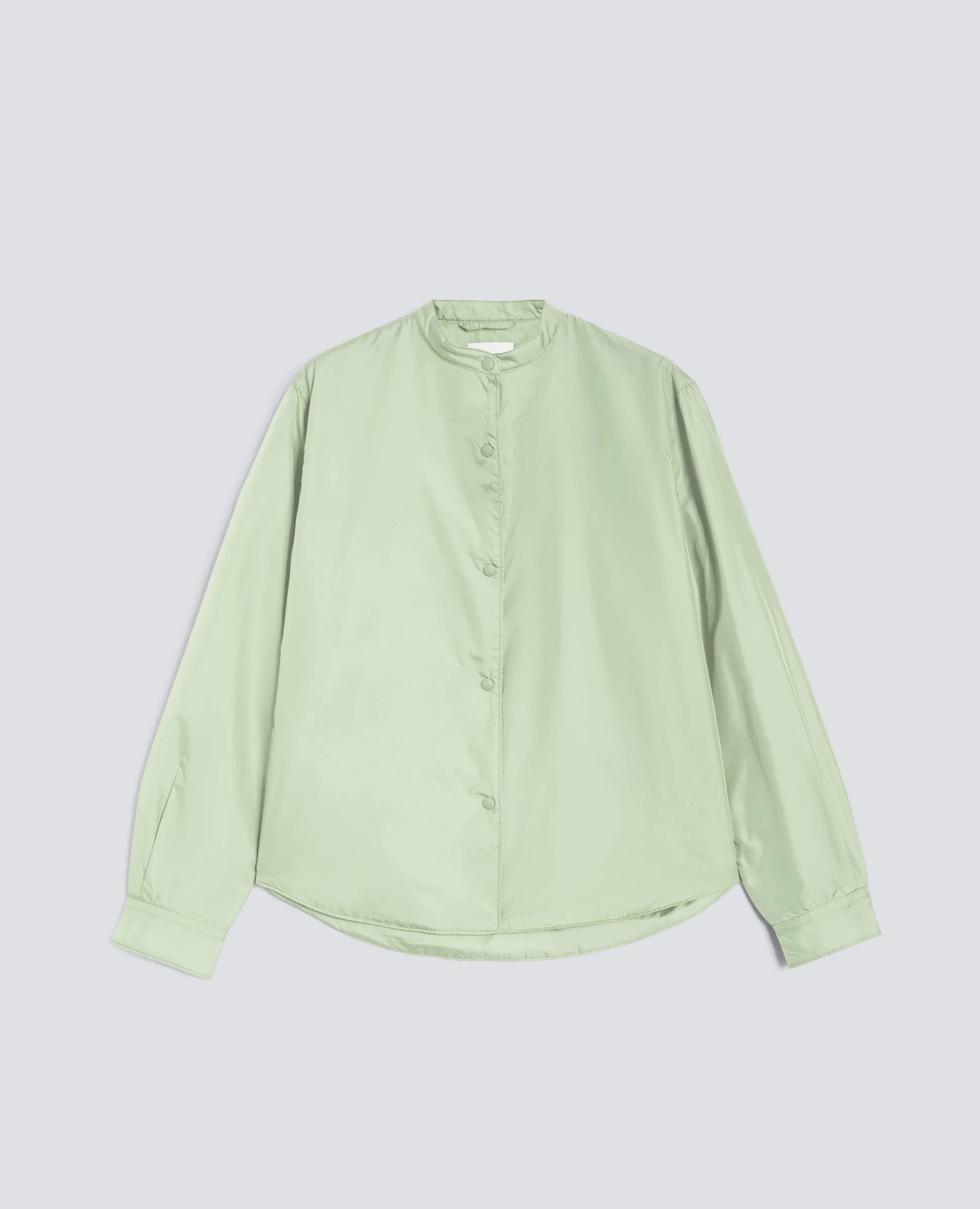 GIACCA CAMICIA IN TAFFETÀ TECNICO - LATTE MENTA