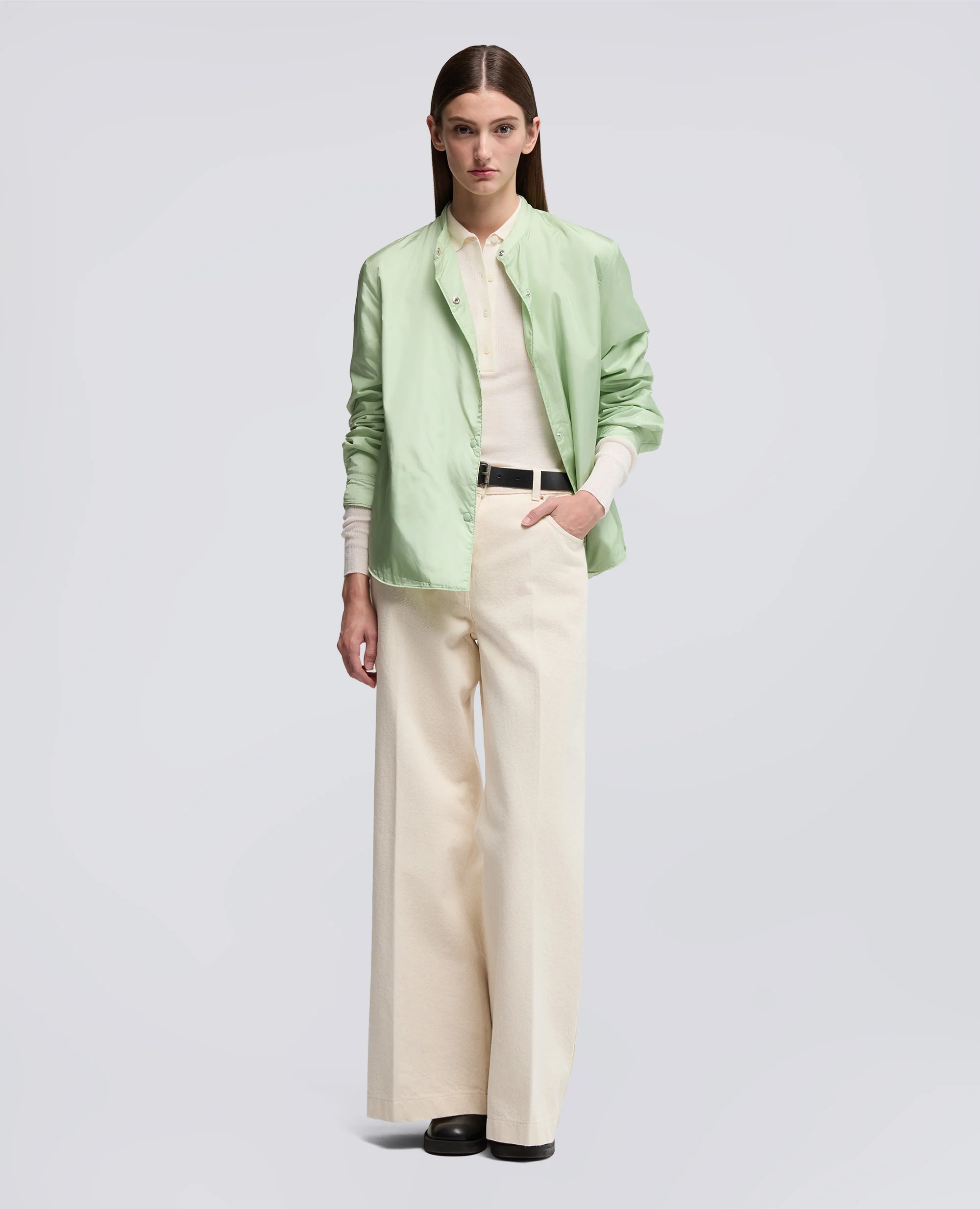 GIACCA CAMICIA IN TAFFETÀ TECNICO - LATTE MENTA - Image 2