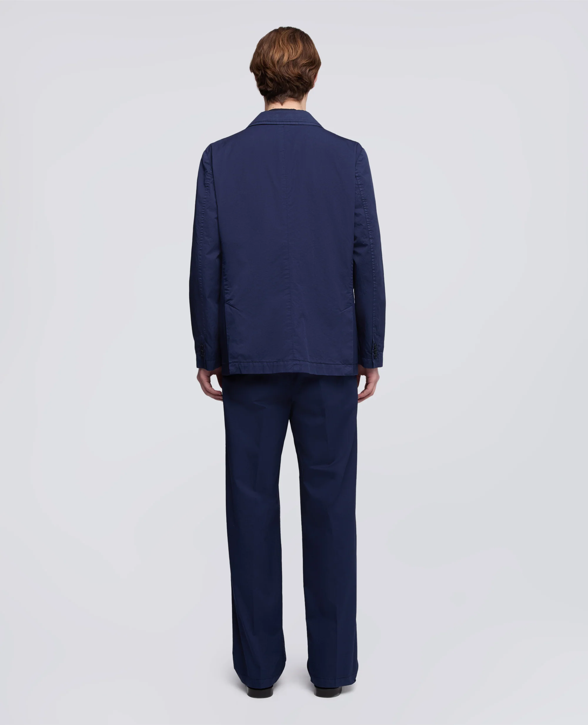 BLAZER IN MICRO TWILL DI COTONE TINTO CAPO - BLUETTE - Image 3