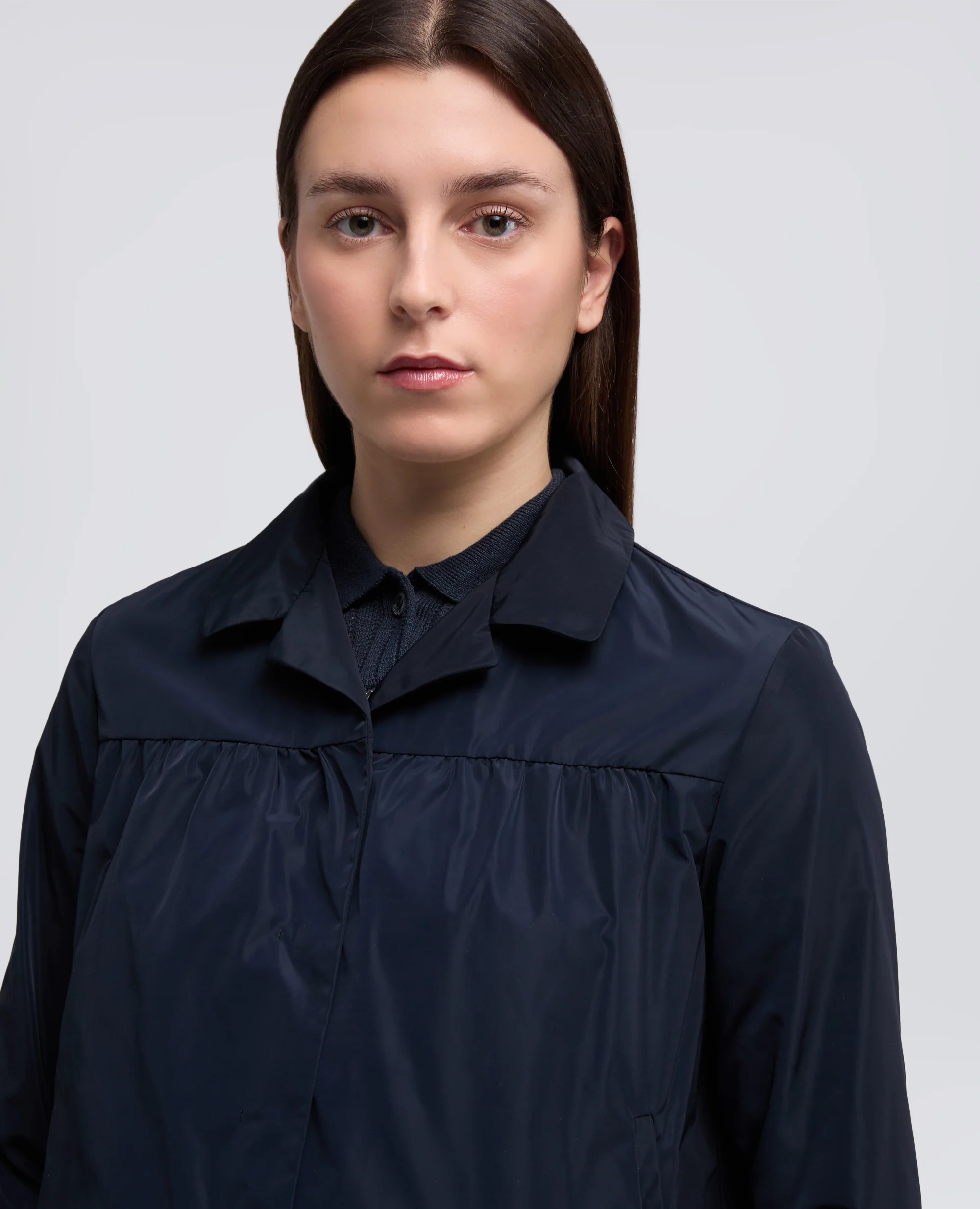 GIACCA IN POLIESTERE TECNICO FODERATA IN NYLON - BLU NERO - Image 4