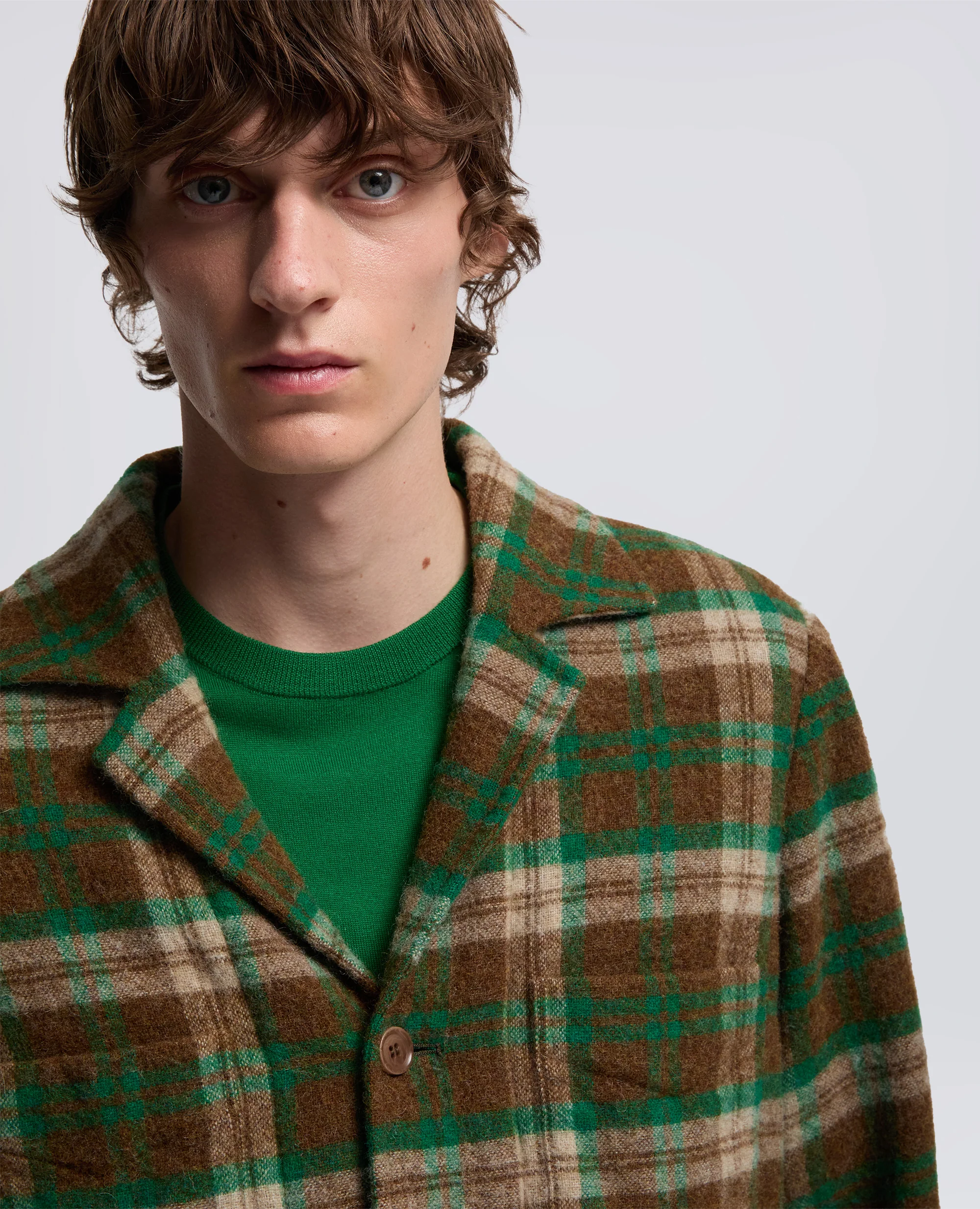 OVERSHIRT FANDANGO WINT IN LANA SHETLAND - CHECK VERDE - Image 4