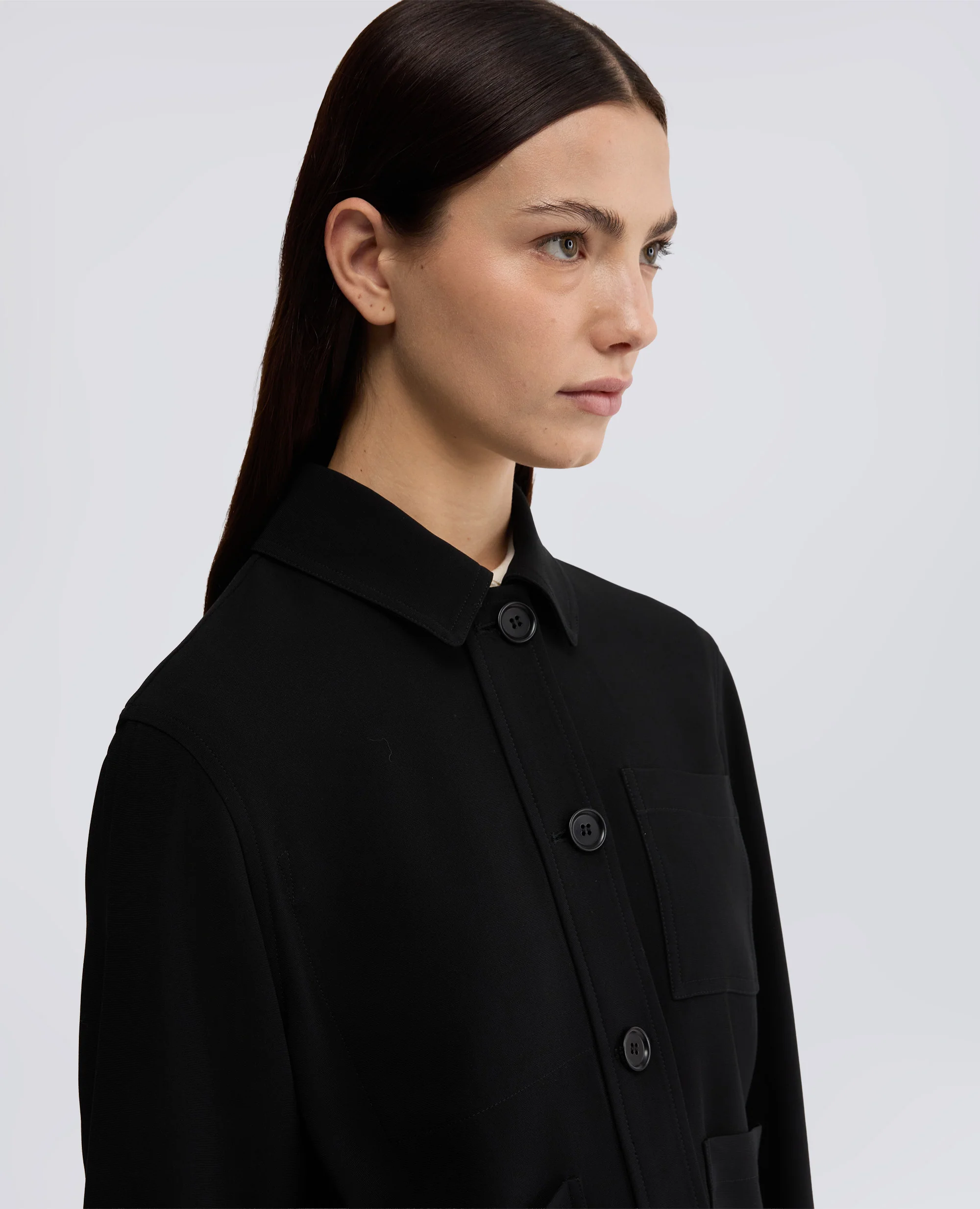 GIACCA BOXY IN CREPE CADY - NERO - Image 4