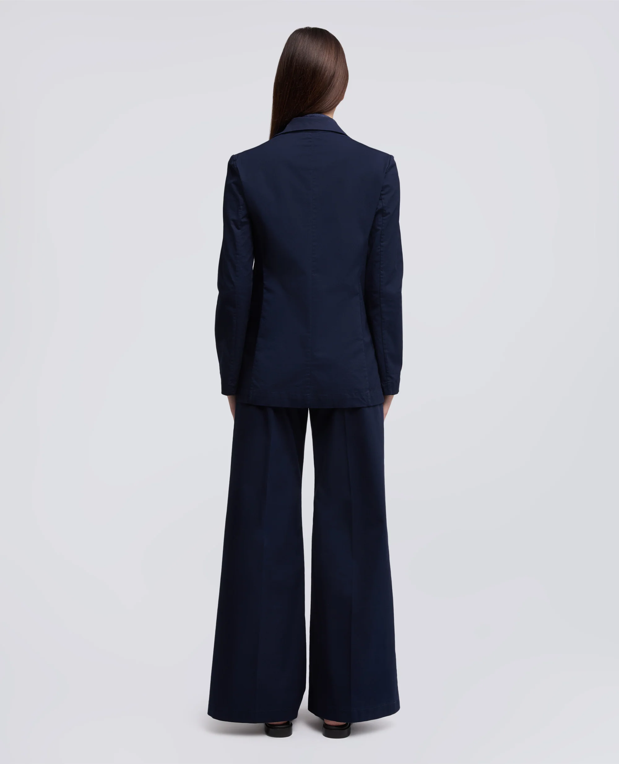 GIACCA MONOPETTO DECOSTRUITA IN TWILL DI COTONE - NAVY - Image 3