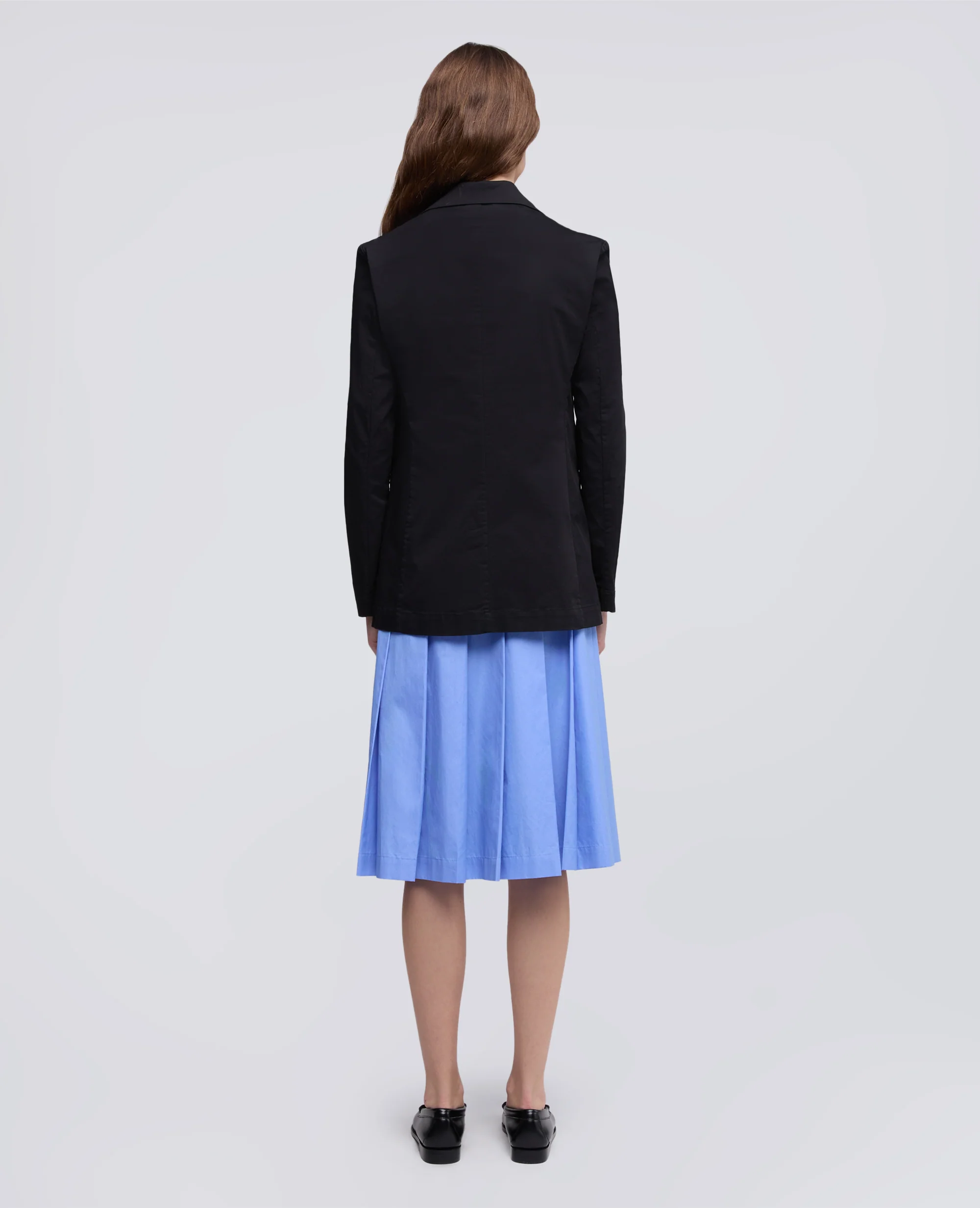 GIACCA MONOPETTO DECOSTRUITA IN TWILL DI COTONE - NERO - Image 3