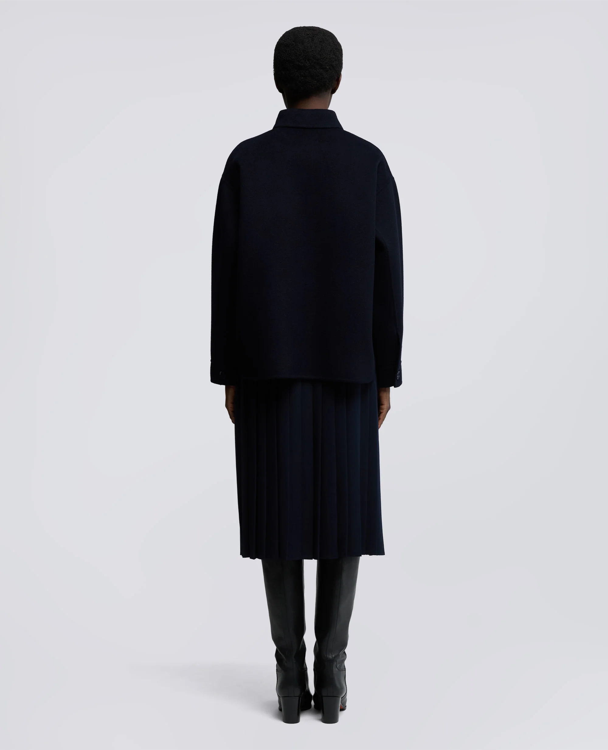 OVERSHIRT IN DOUBLE DI LANA - NAVY - Image 3