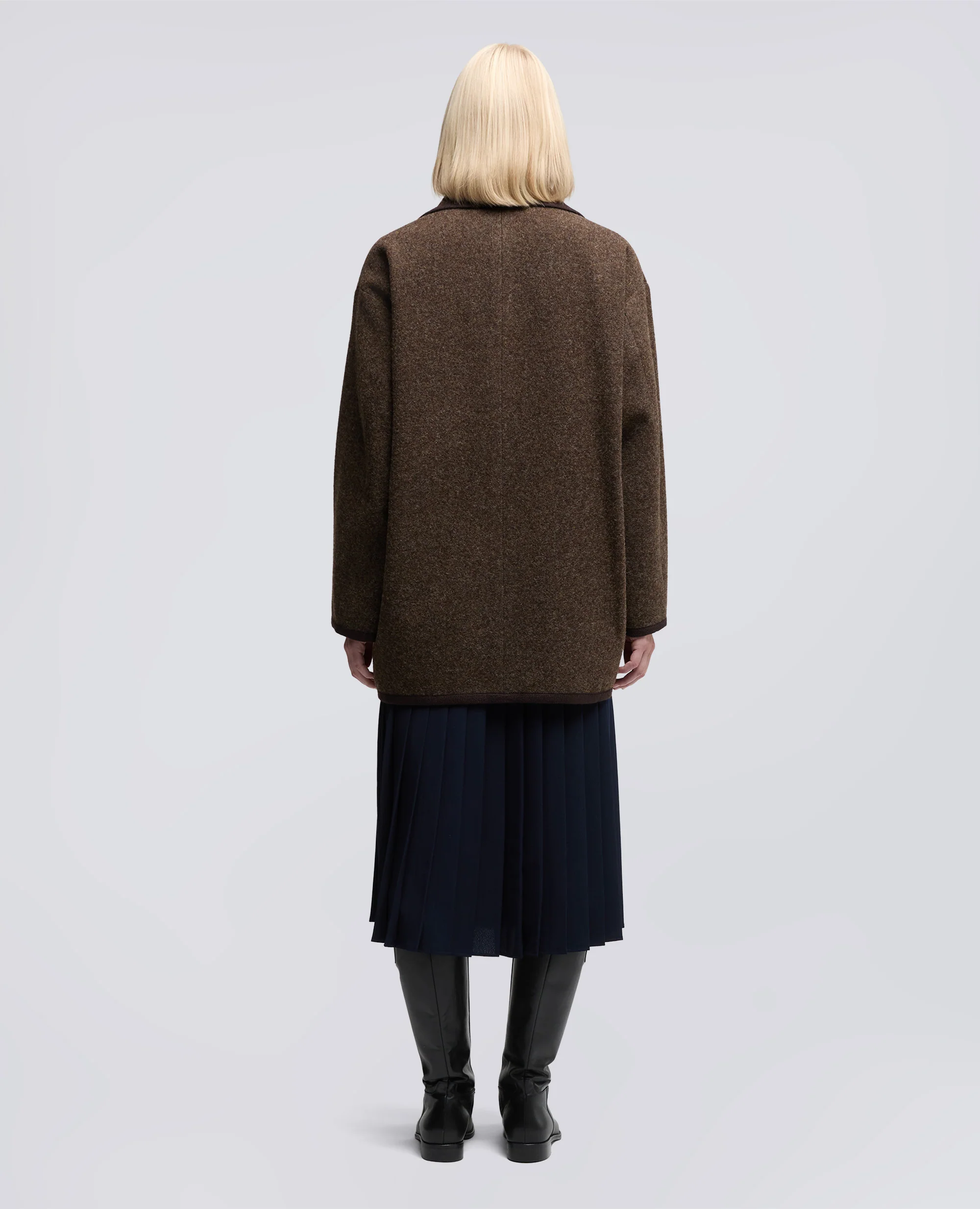 GIACCA IN LANA SHETLAND - MARRONE - Image 3