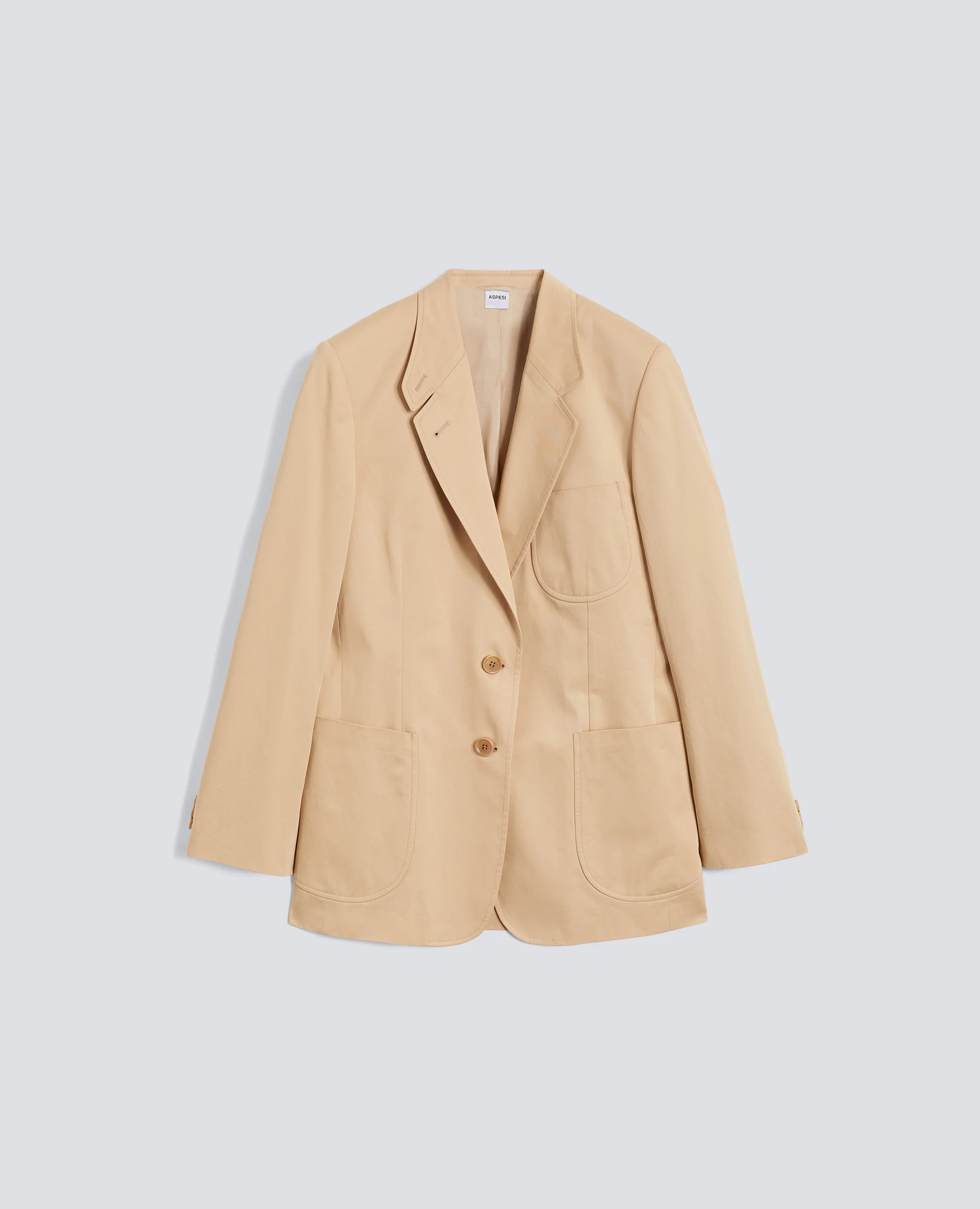 GIACCA MONOPETTO IN TWILL DI COTONE - BEIGE