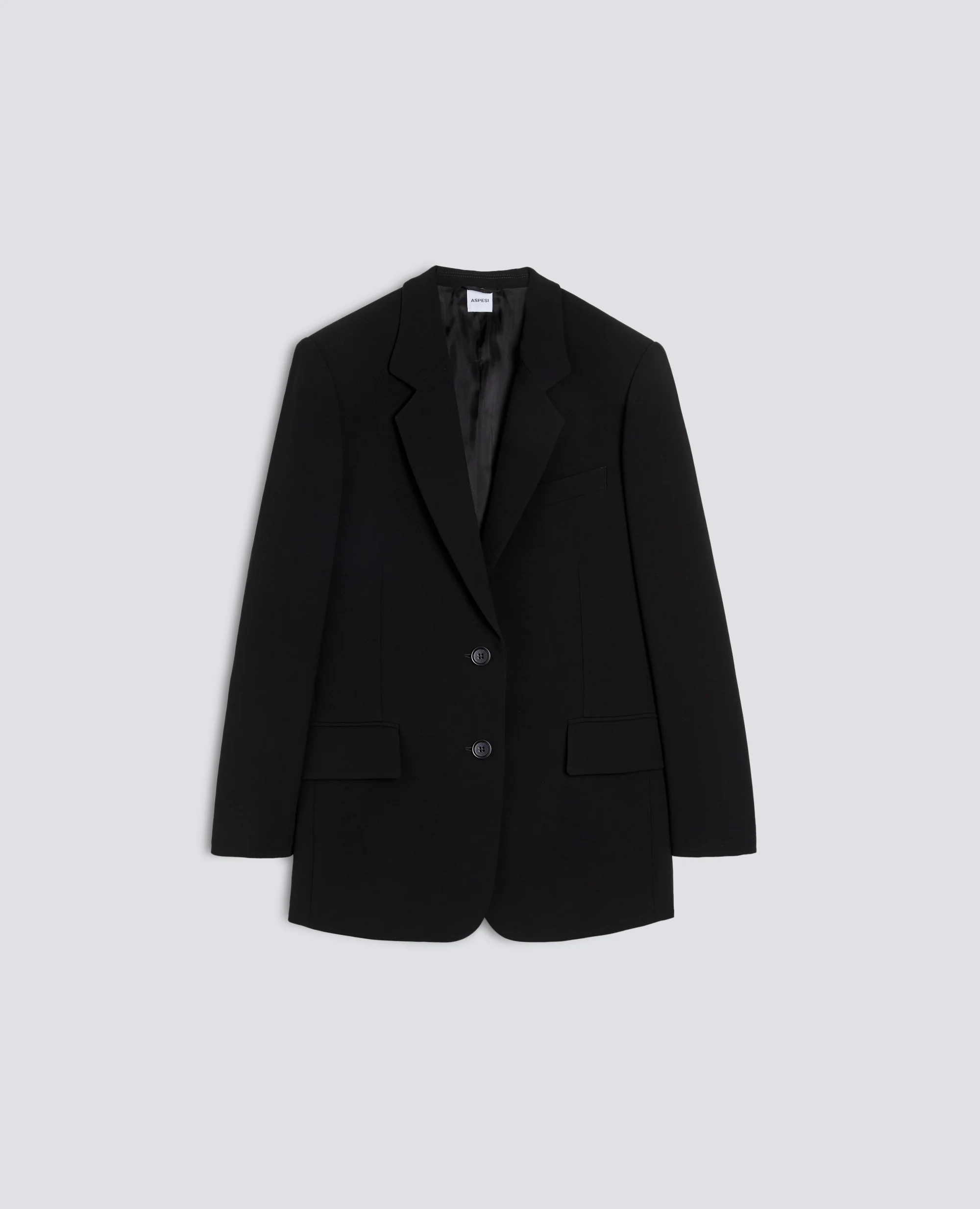 GIACCA MONOPETTO IN CADY CREPE IN TRIACETATO POLIESTERE - NERO