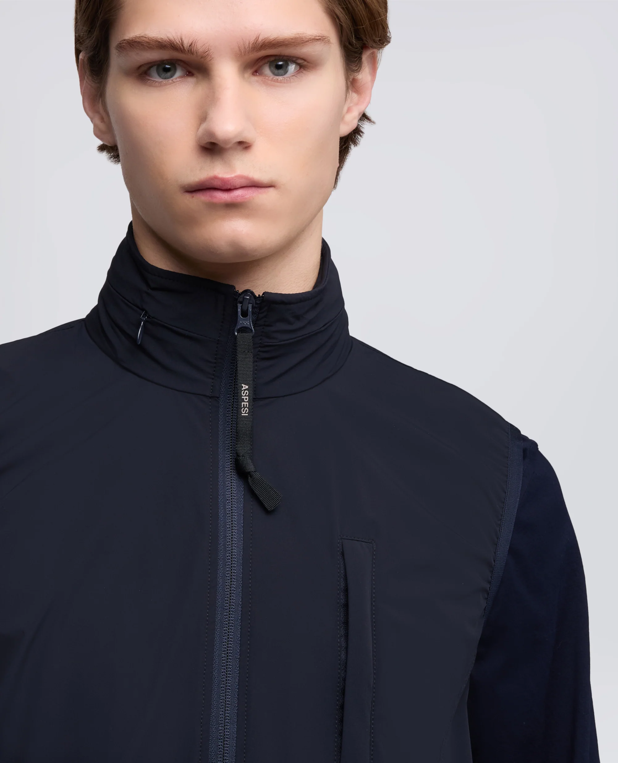 GILET SFODERATO IN NYLON STRETCH - NAVY - Image 4