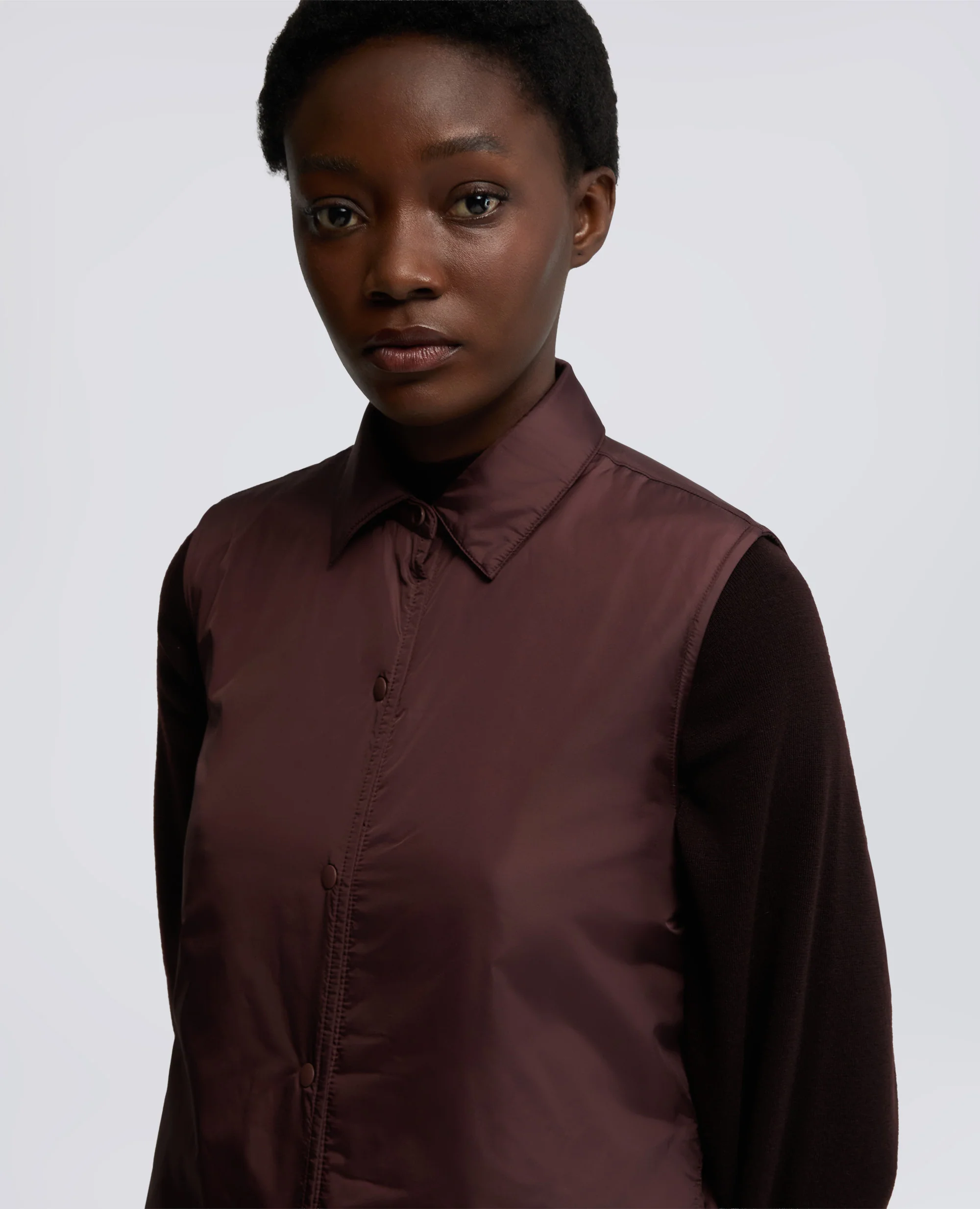 GILET DOT IN NYLON - BORDEAUX - Image 4