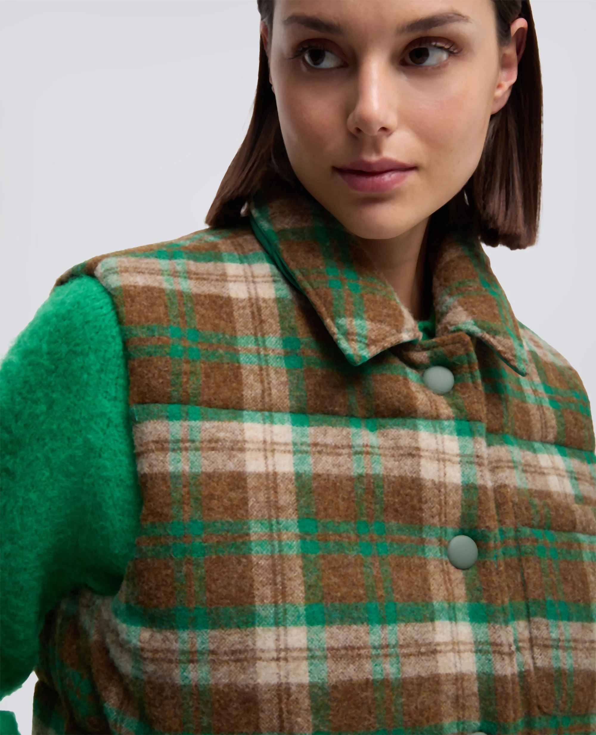 GILET IN LANA SHETLAND - CHECK VERDE - Image 4