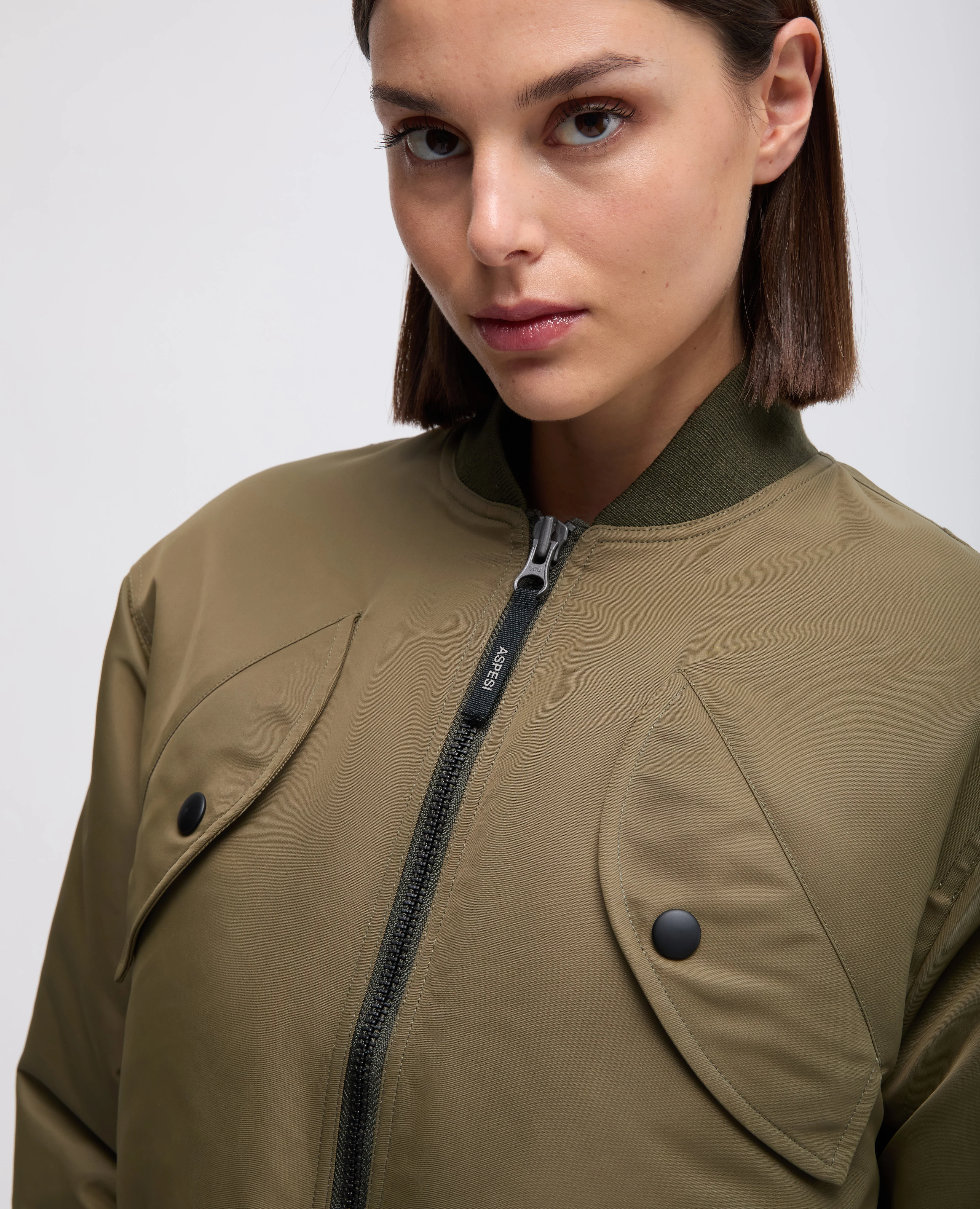 GIUBBOTTO BOMBETTA CROPPED IN TAFFETA - MILITARE - Image 4