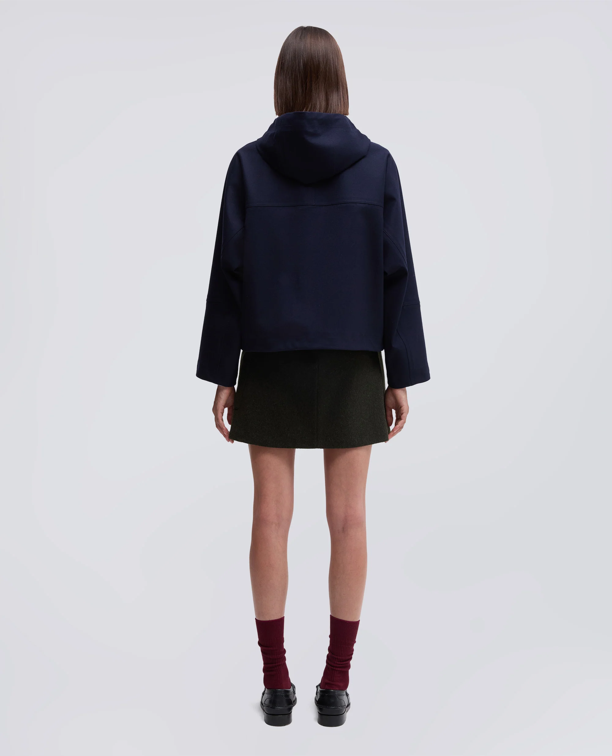 GIUBBOTTO IN TWILL DI LANA - NAVY - Image 3