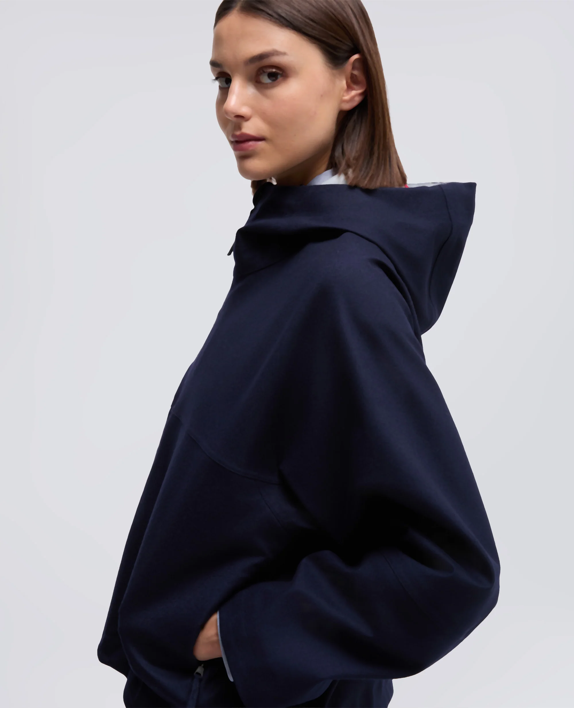 GIUBBOTTO IN TWILL DI LANA - NAVY - Image 4