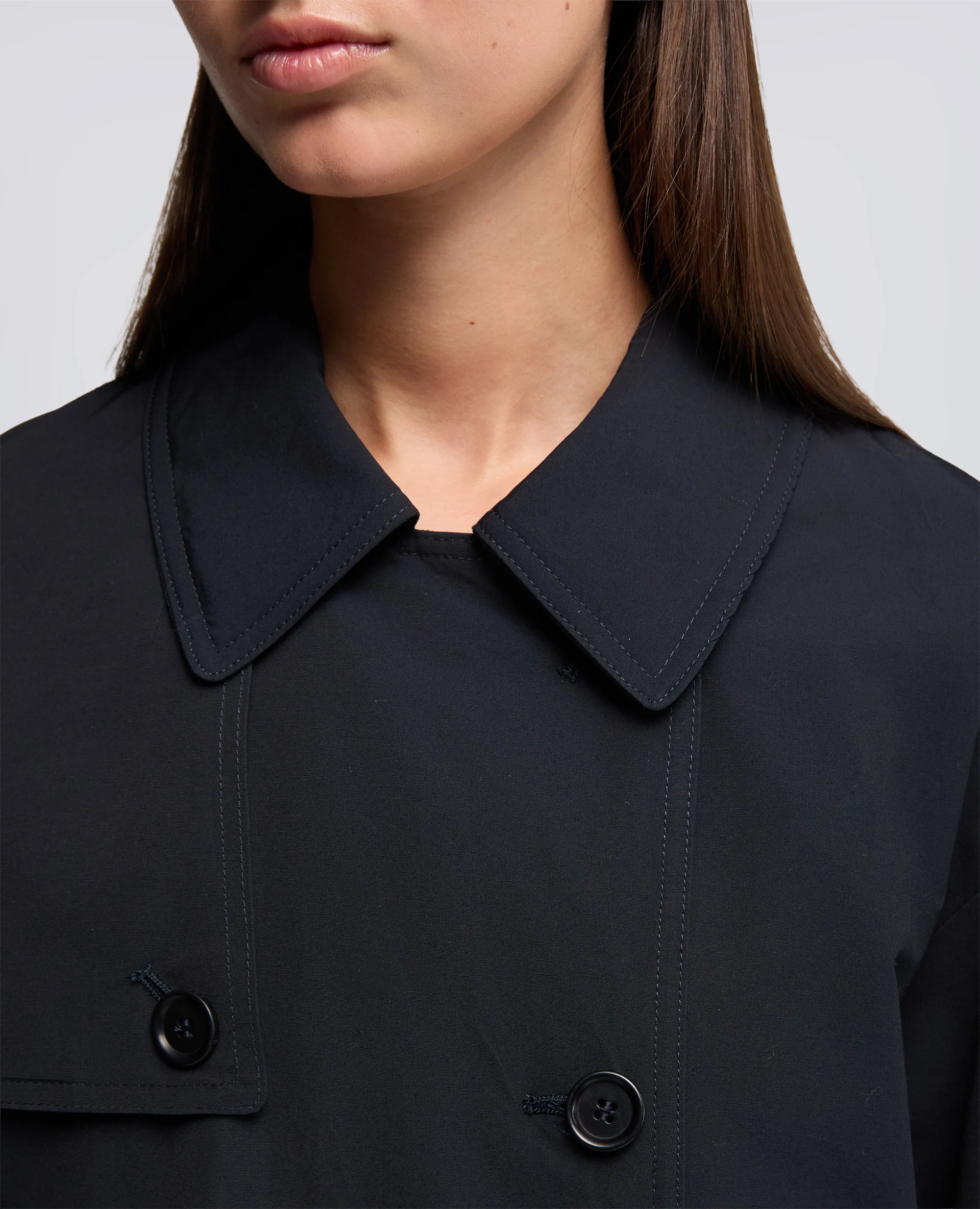TRENCH CORTO SCARLETT IN MISTO COTONE - NAVY - Image 4