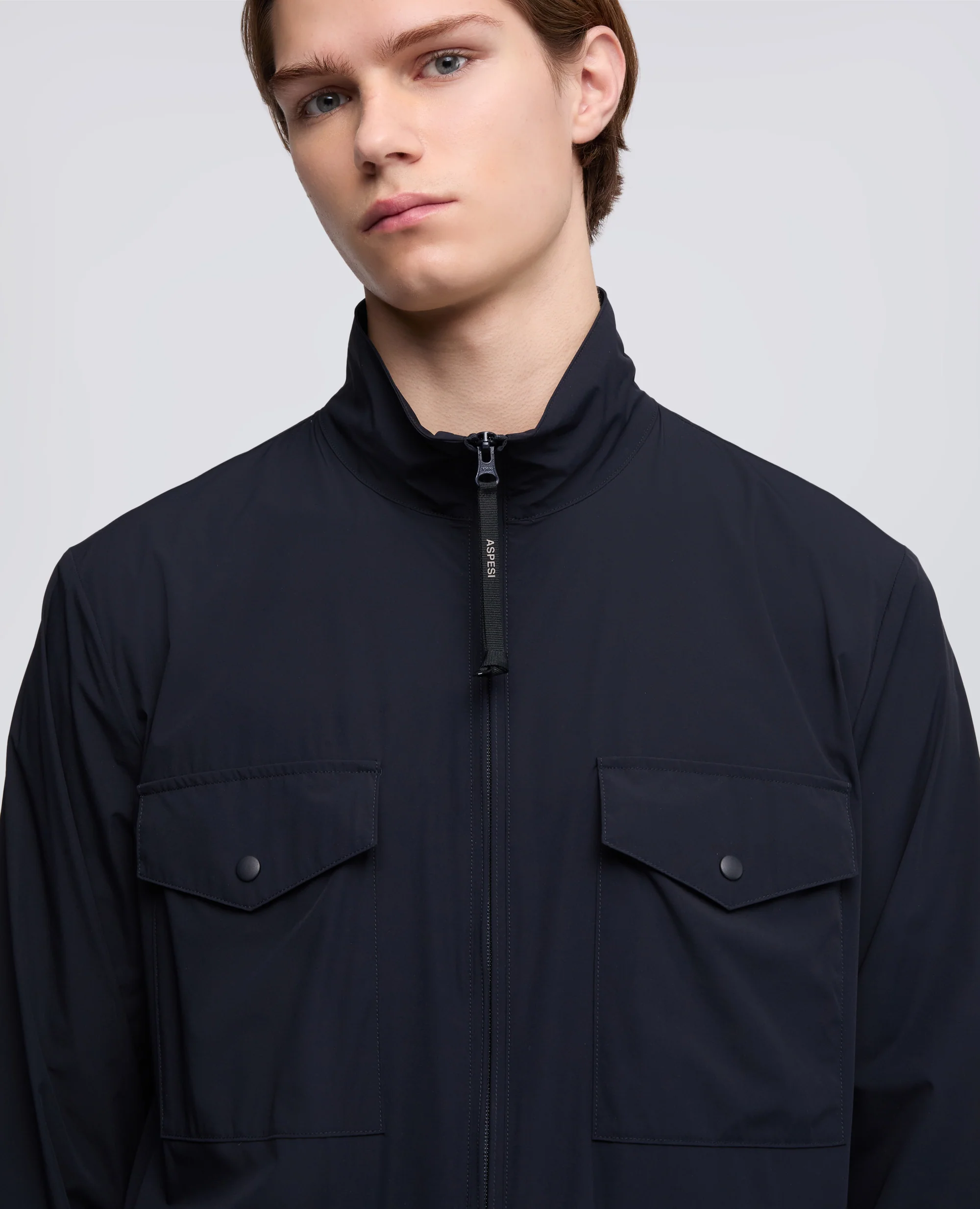 FIELD JACKET IN NYLON STRETCH - NAVY - Image 4