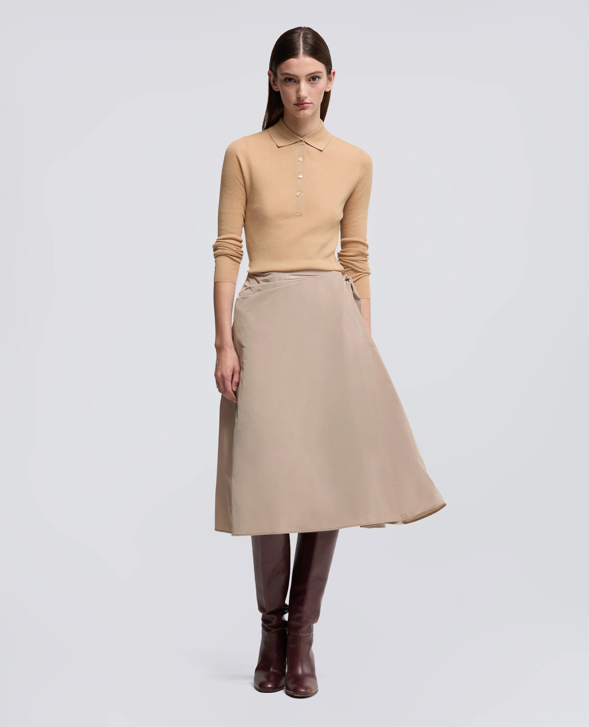 GONNA A PORTAFOGLIO IN TESSUTO TECNICO - BEIGE - Image 2