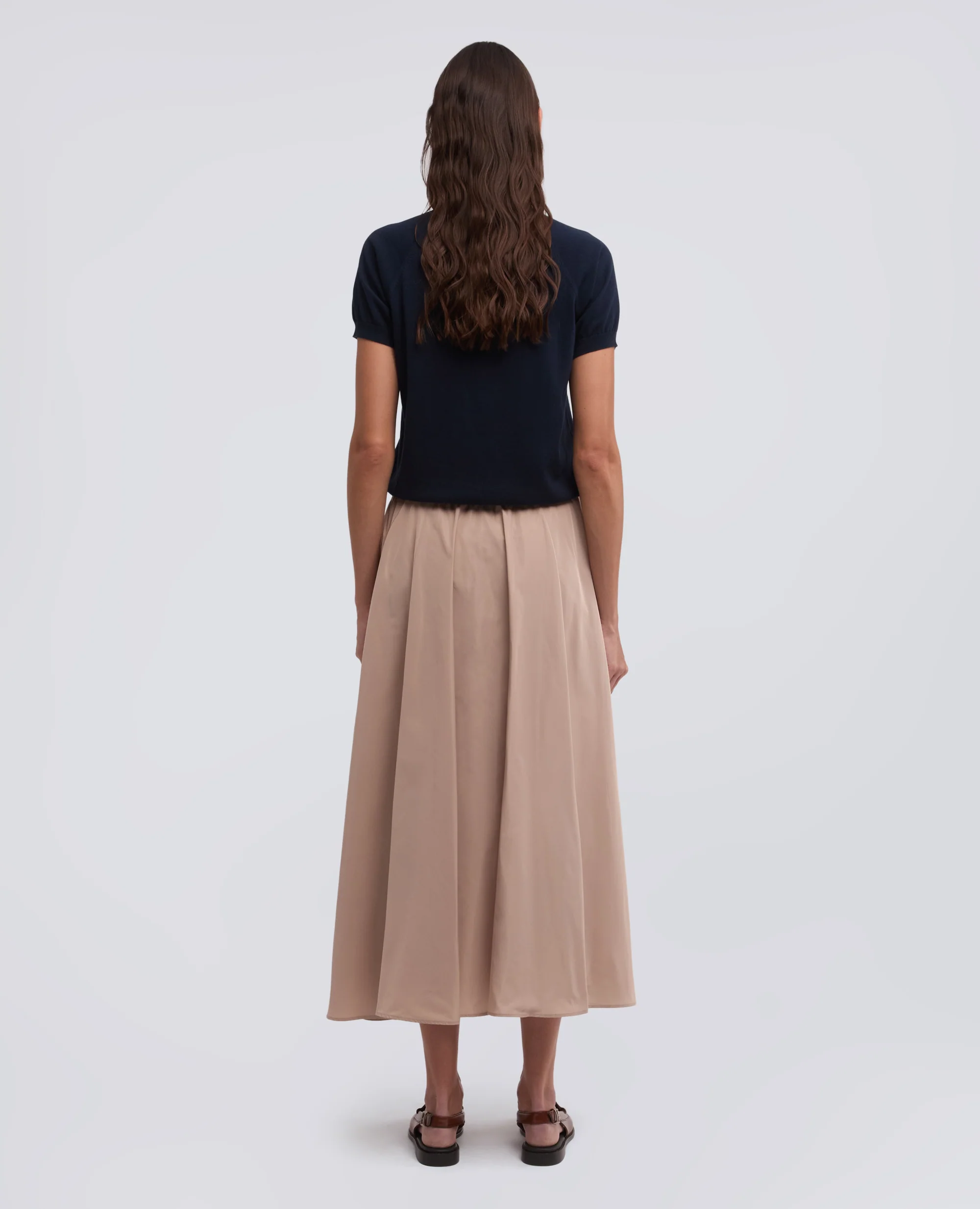 GONNA IN POLIESTERE TECNICO - BEIGE - Image 3