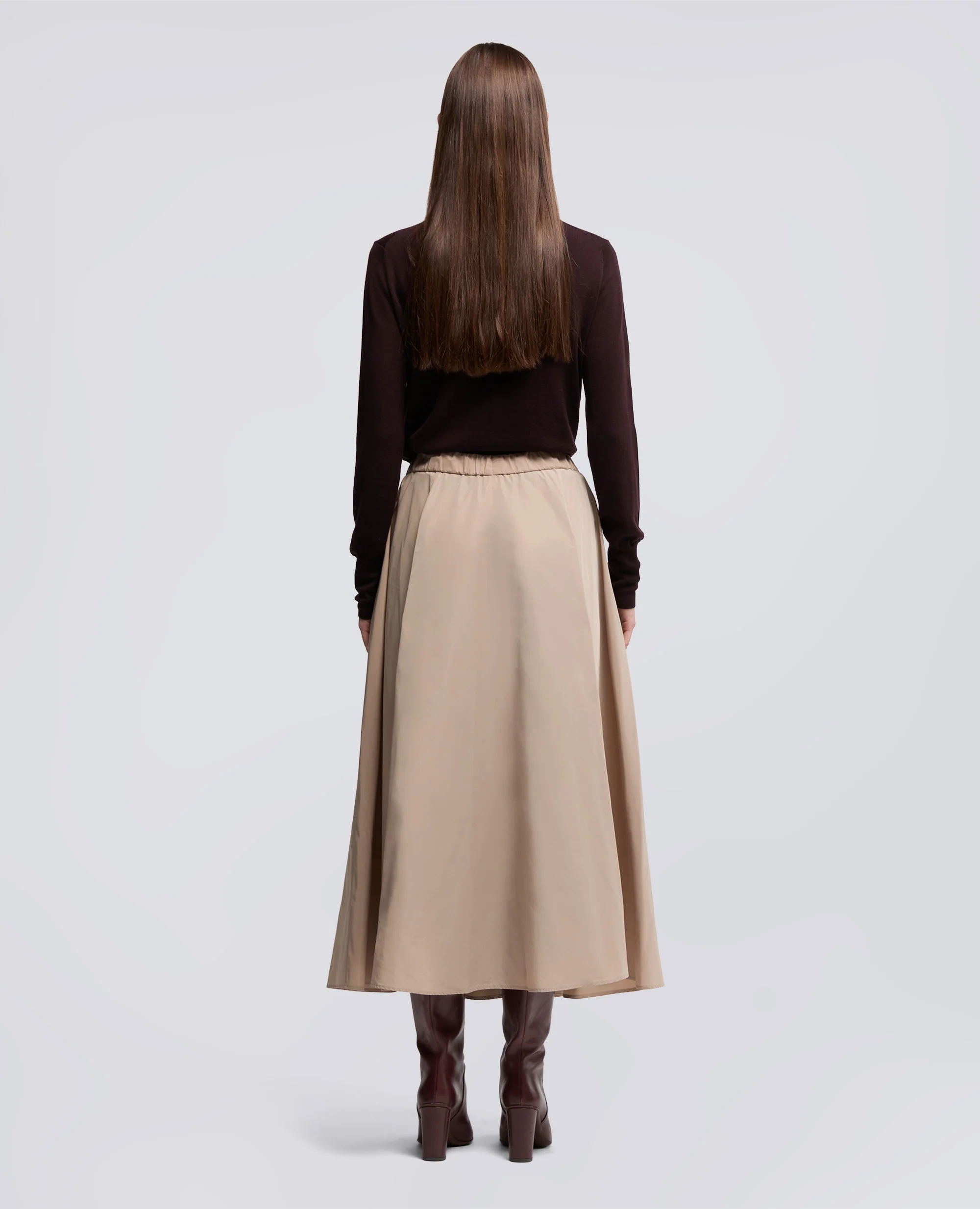 GONNA MIDI CON PIEGHE - BEIGE - Image 3