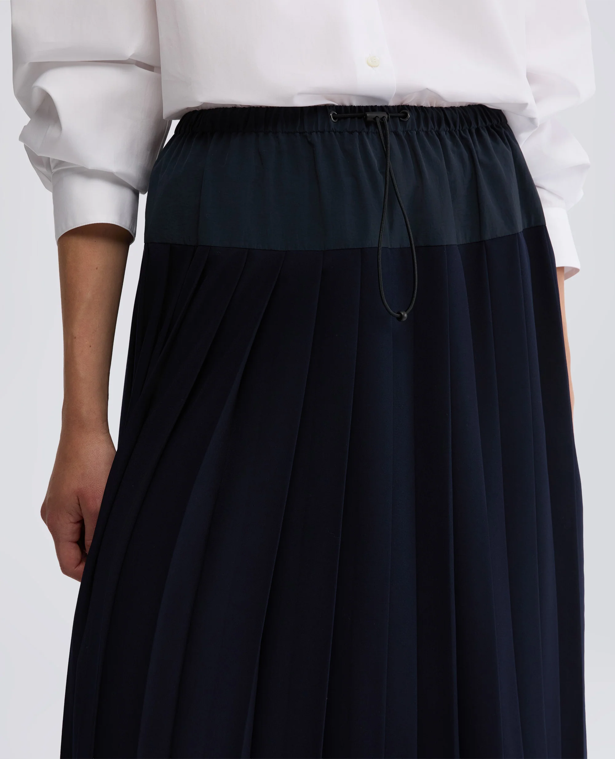 GONNA LONGUETTE IN RASO - NAVY - Image 4