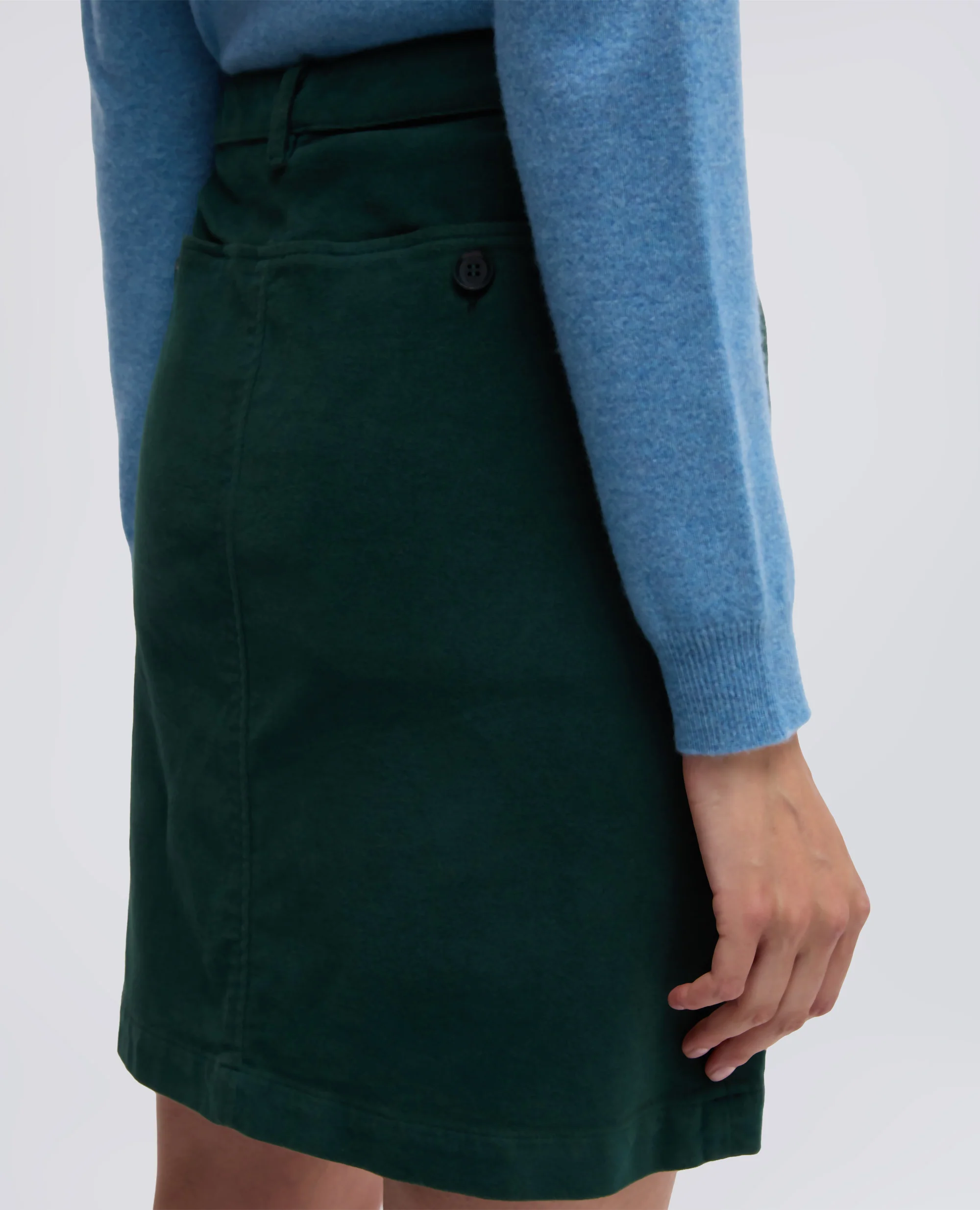 MINIGONNA IN FUSTAGNO STRETCH - VERDE INGLESE - Image 4