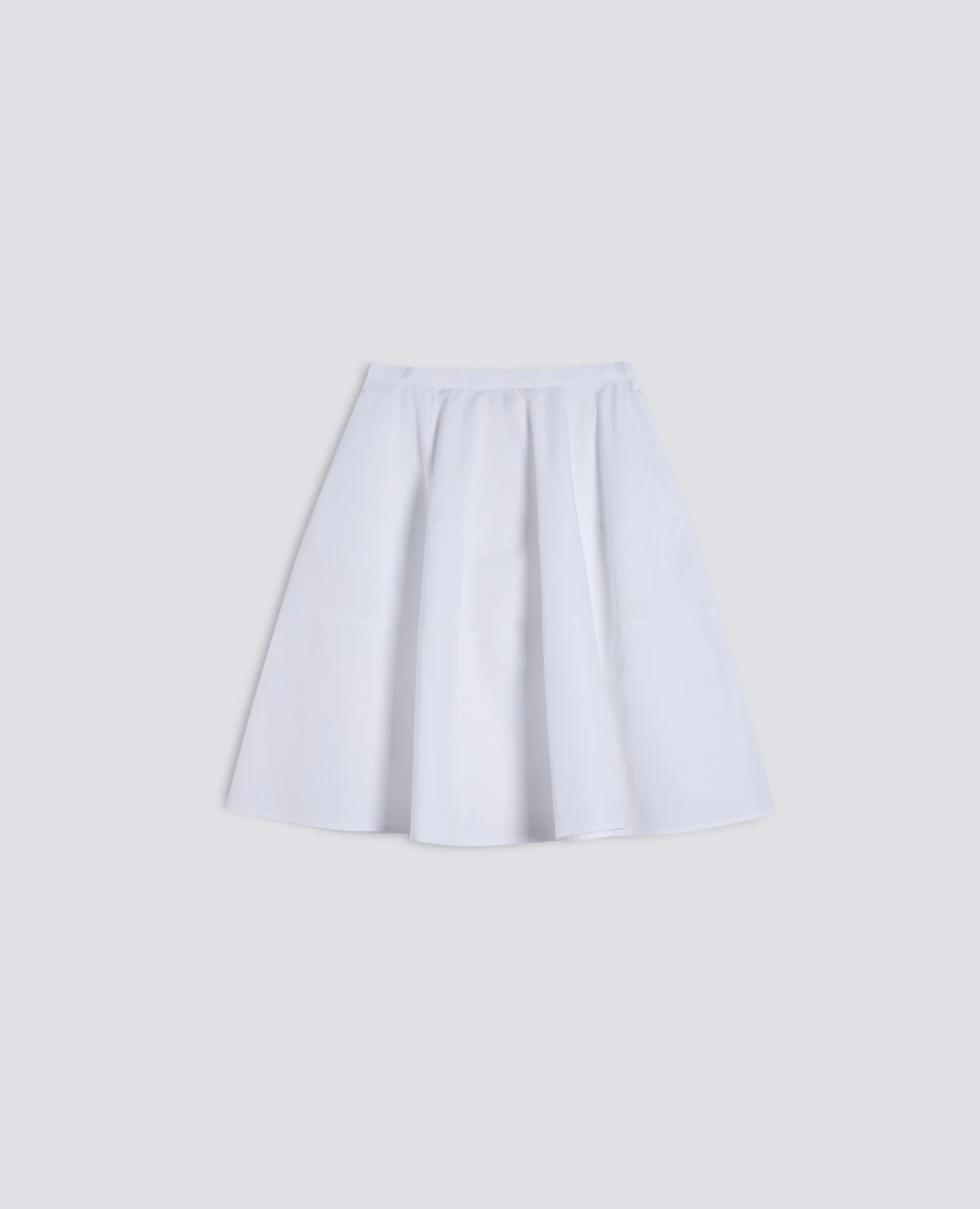 GONNA SVASATA IN POPELINE DI COTONE - BIANCO
