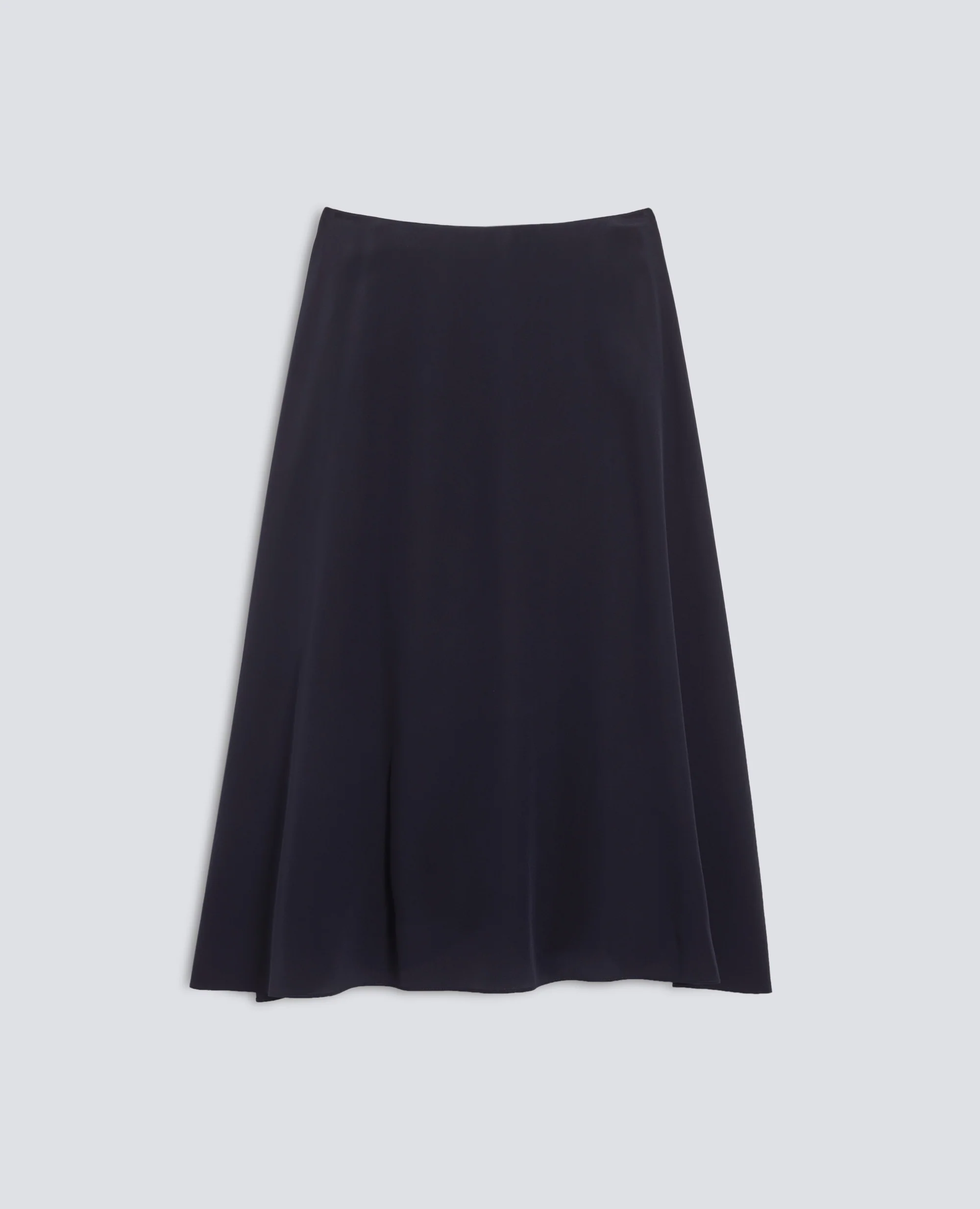 GONNA LUNGA IN CREPE DE CHINE DI SETA - NAVY