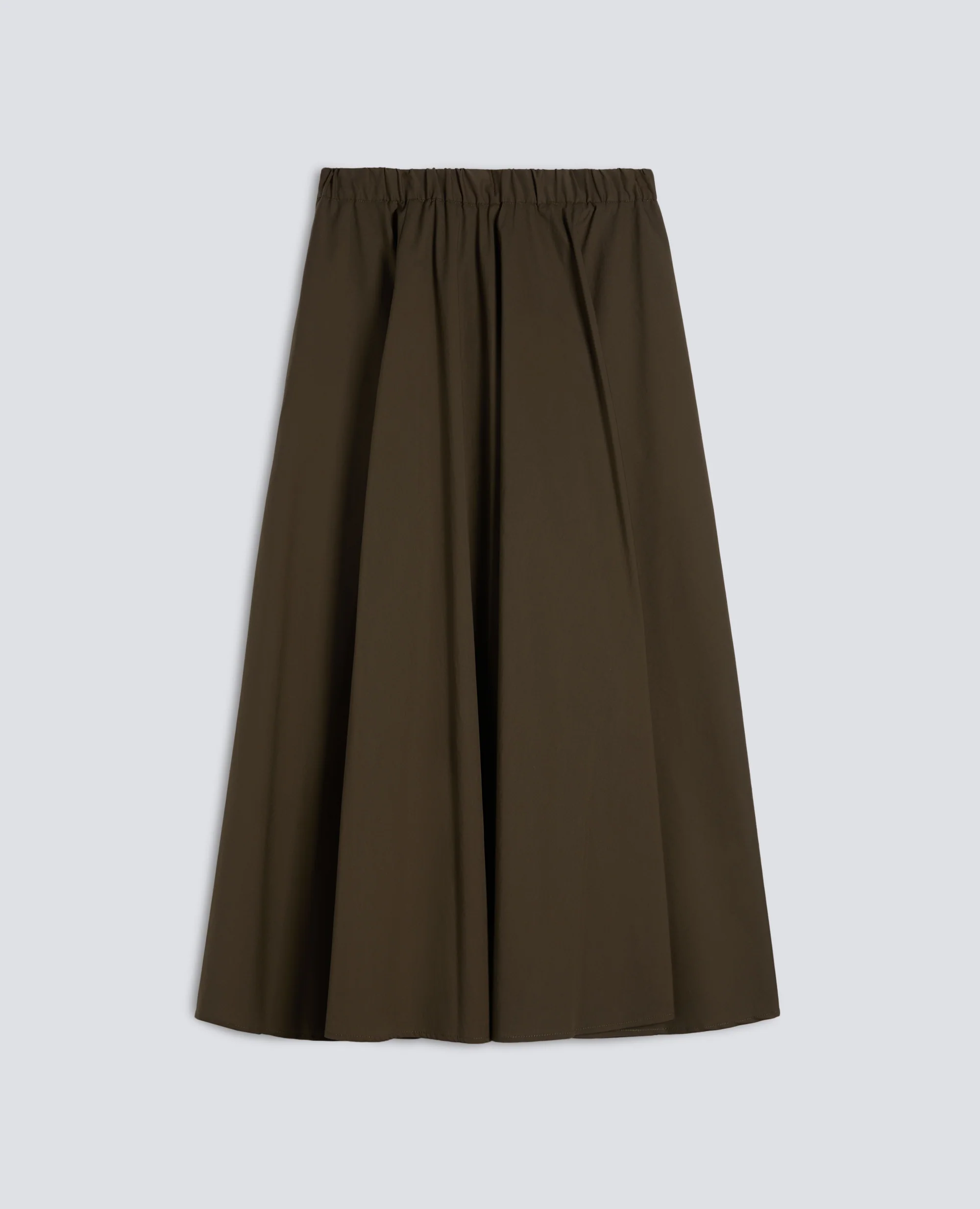 GONNA IN POPELINE COTONE E NYLON STRETCH - MILITARE