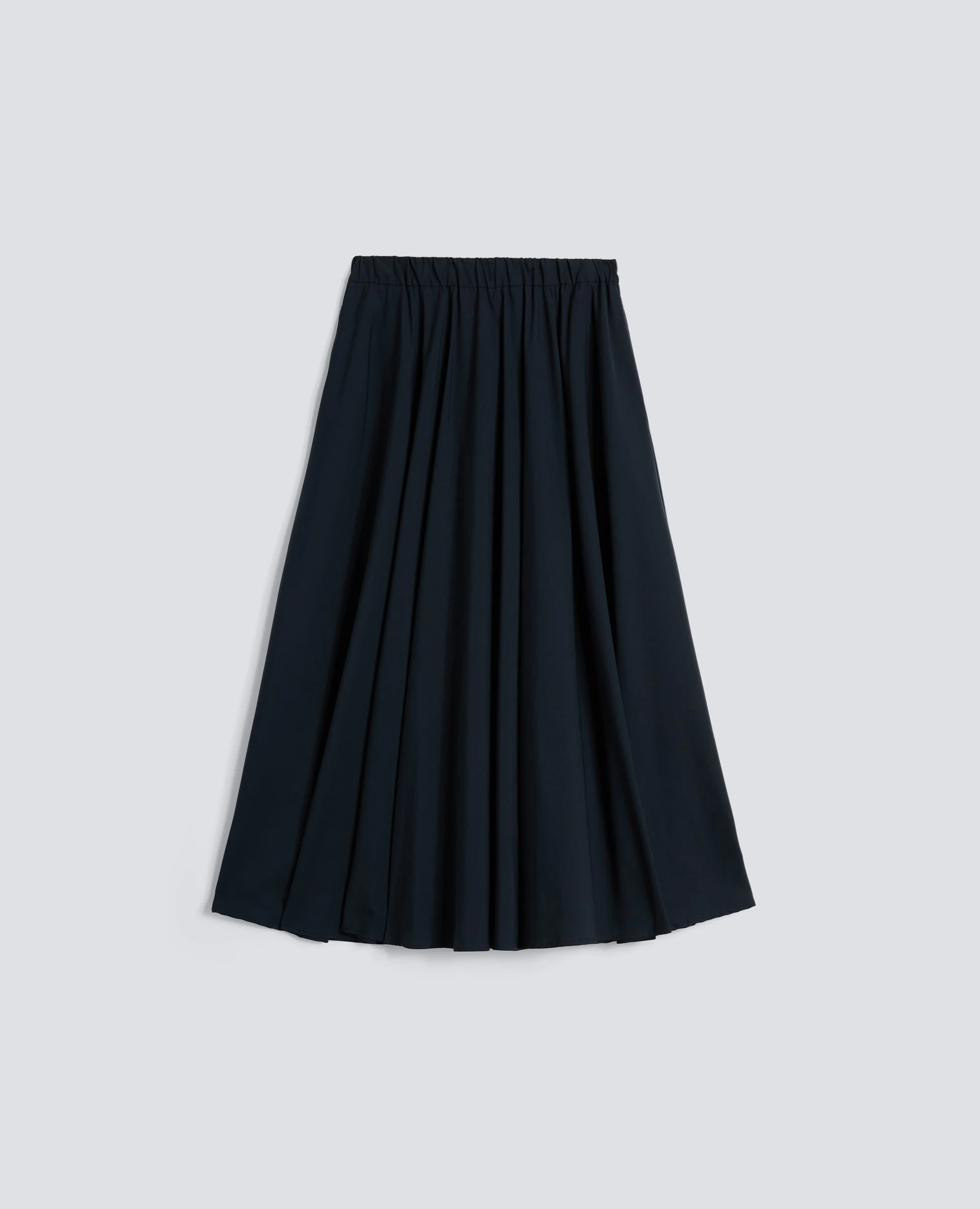 GONNA IN POPELINE COTONE E NYLON STRETCH - NAVY