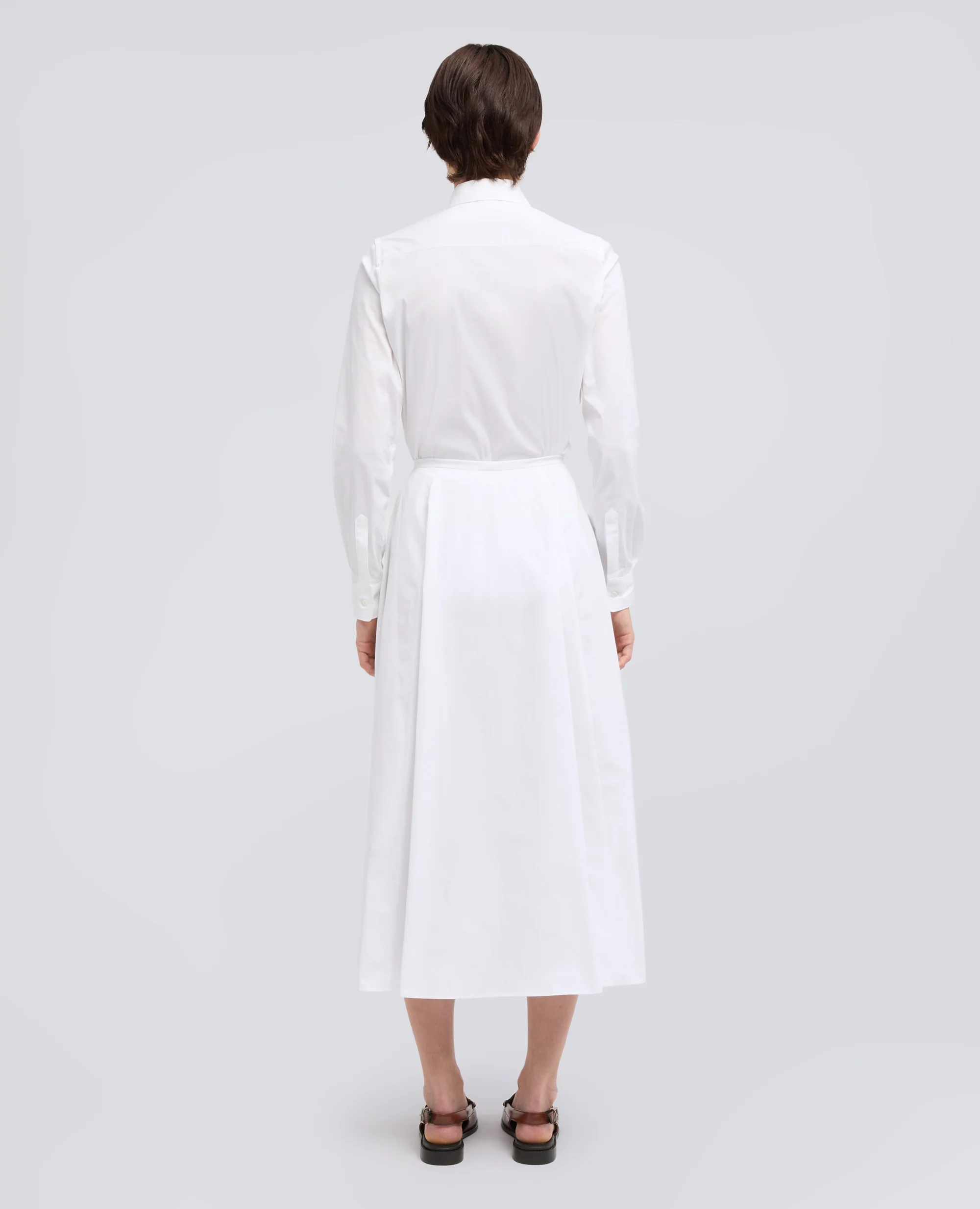 GONNA IN POPELINE COTONE - BIANCO - Image 3