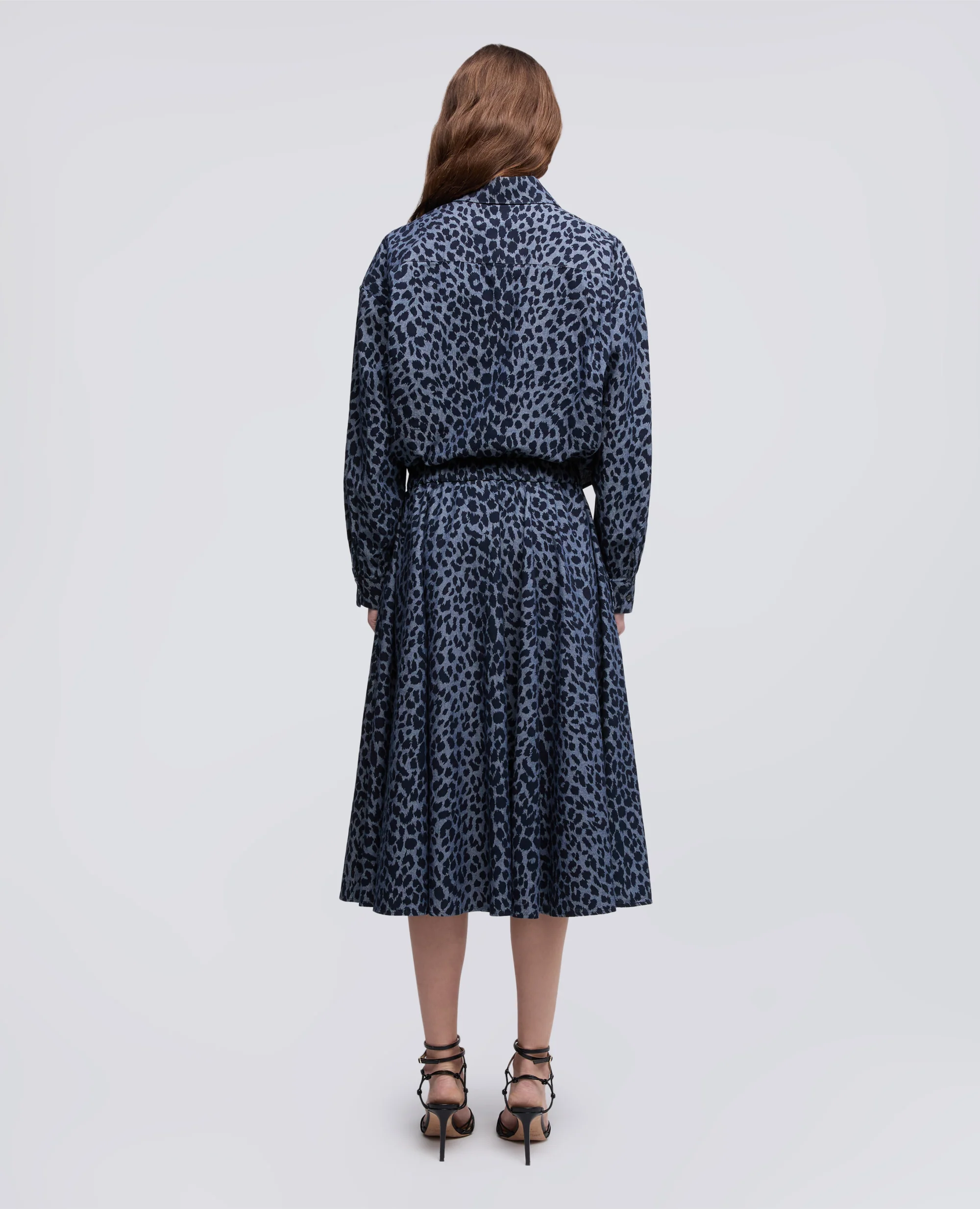 GONNA IN CHAMBRAY DI COTONE GIAPPONESE - ANIMALIER - Image 3