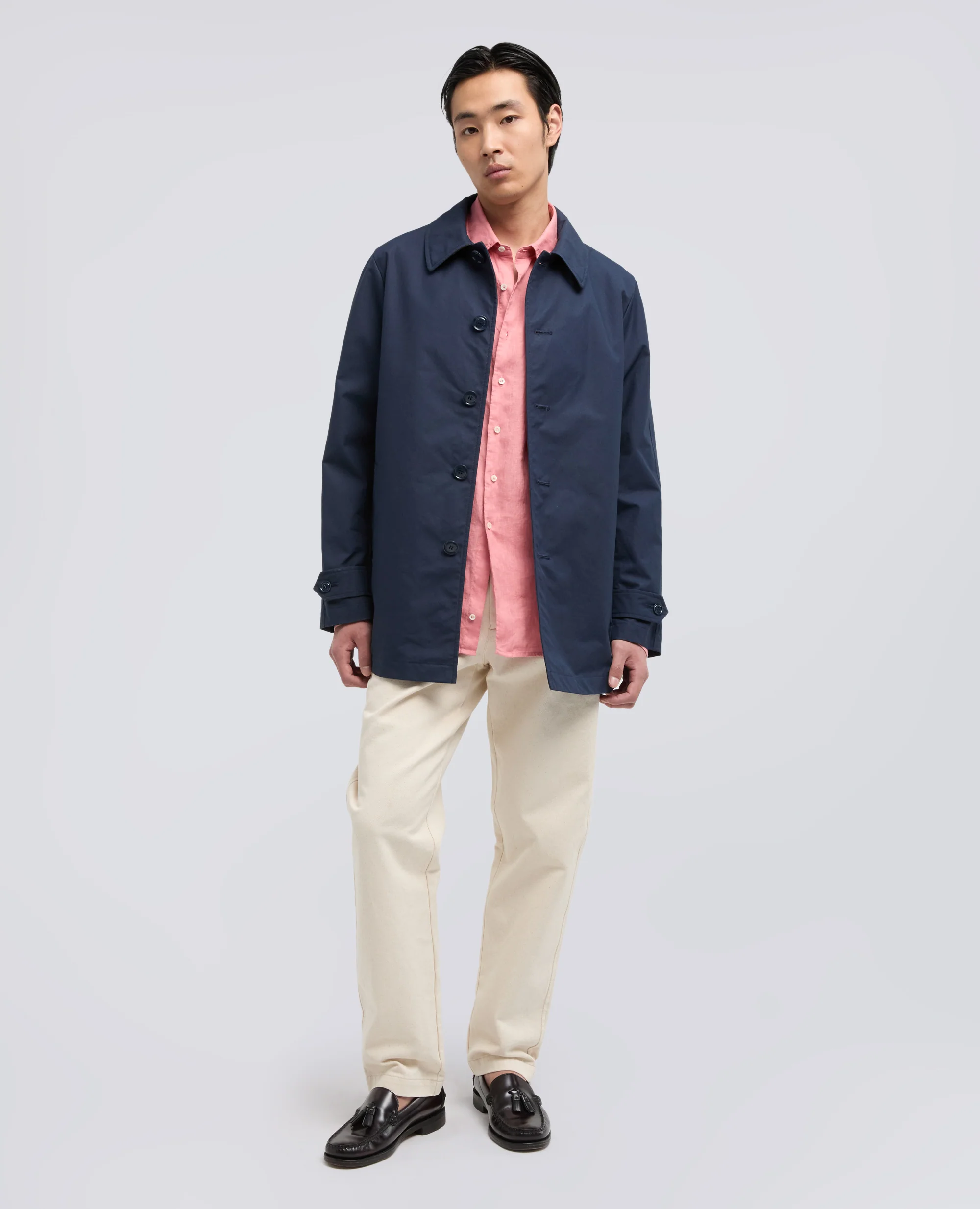 IMPERMEABILE IN COTONE DRY WAX - BLU - Image 2