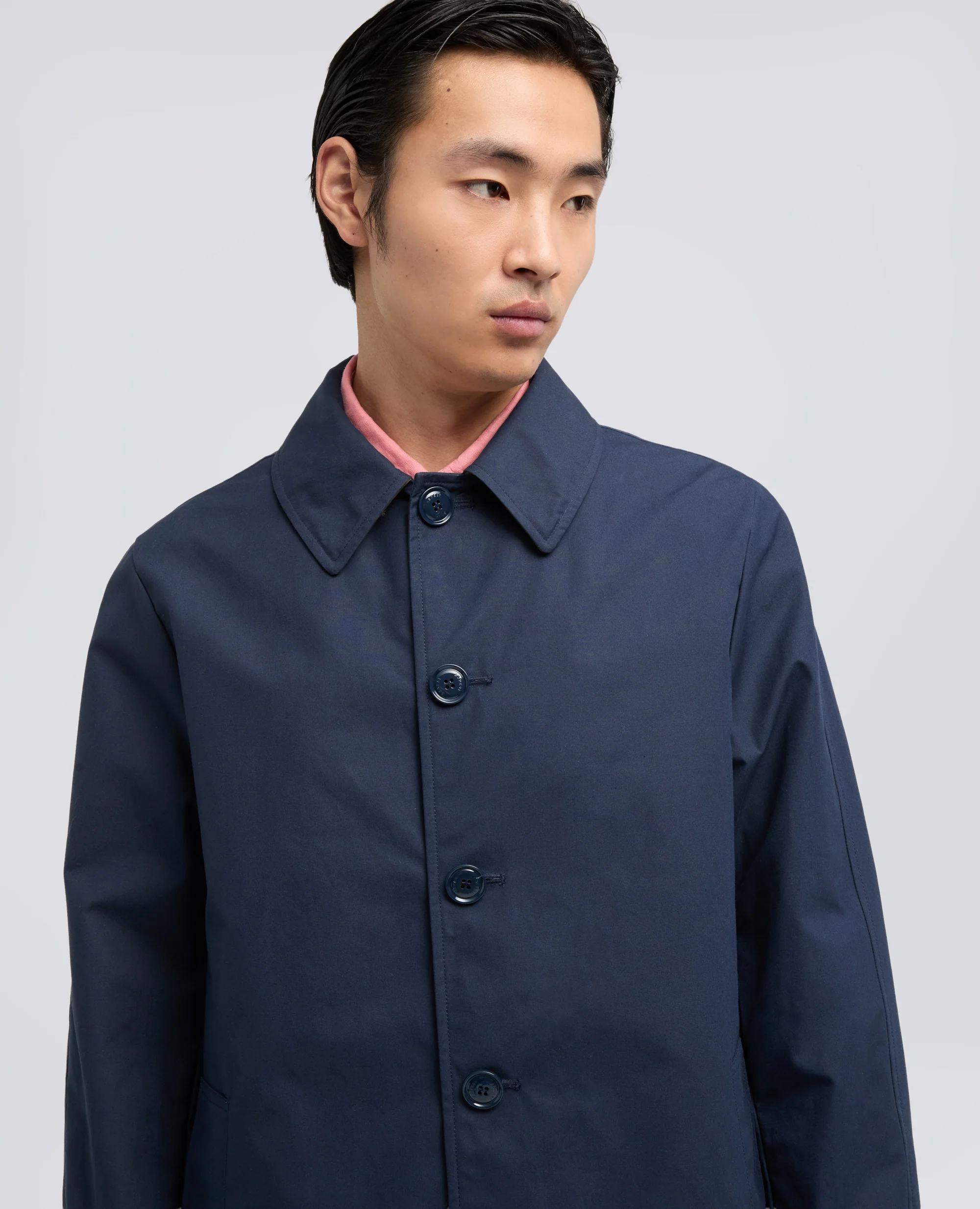 IMPERMEABILE IN COTONE DRY WAX - BLU - Image 4