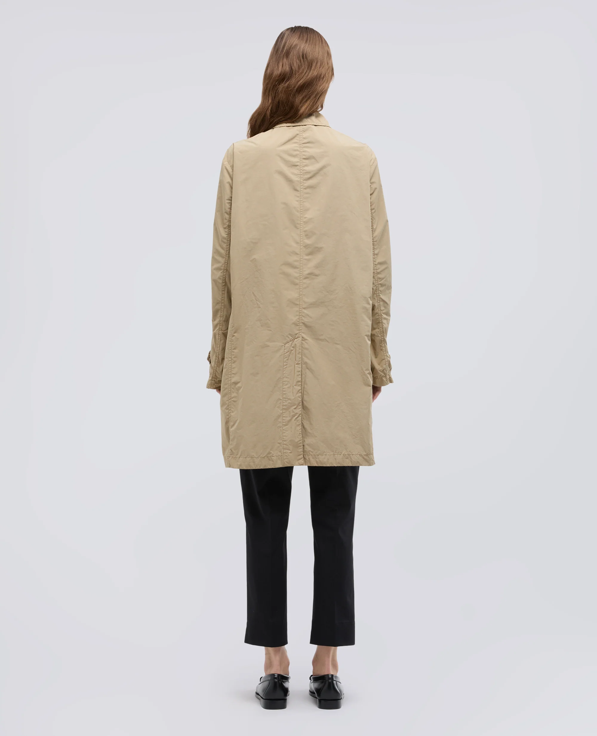 IMPERMEABILE IN POLIESTERE E NYLON COMPATTO - BEIGE - Image 3