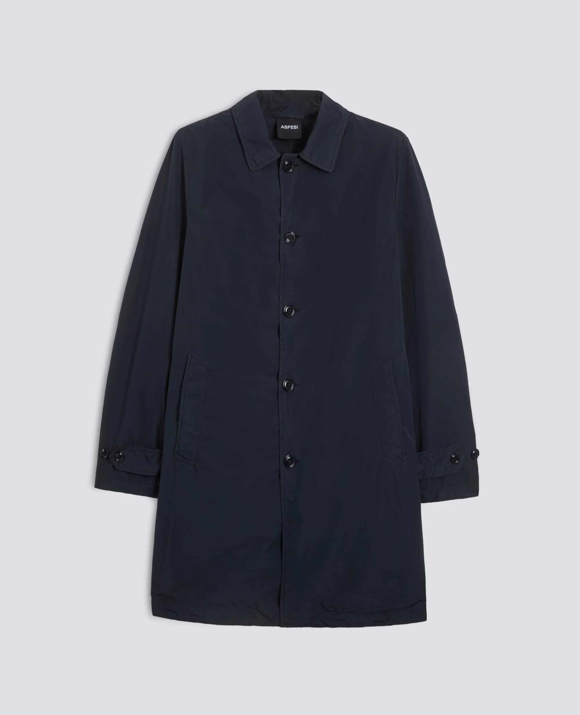 IMPERMEABILE IN POLIESTERE E NYLON COMPATTO - NAVY