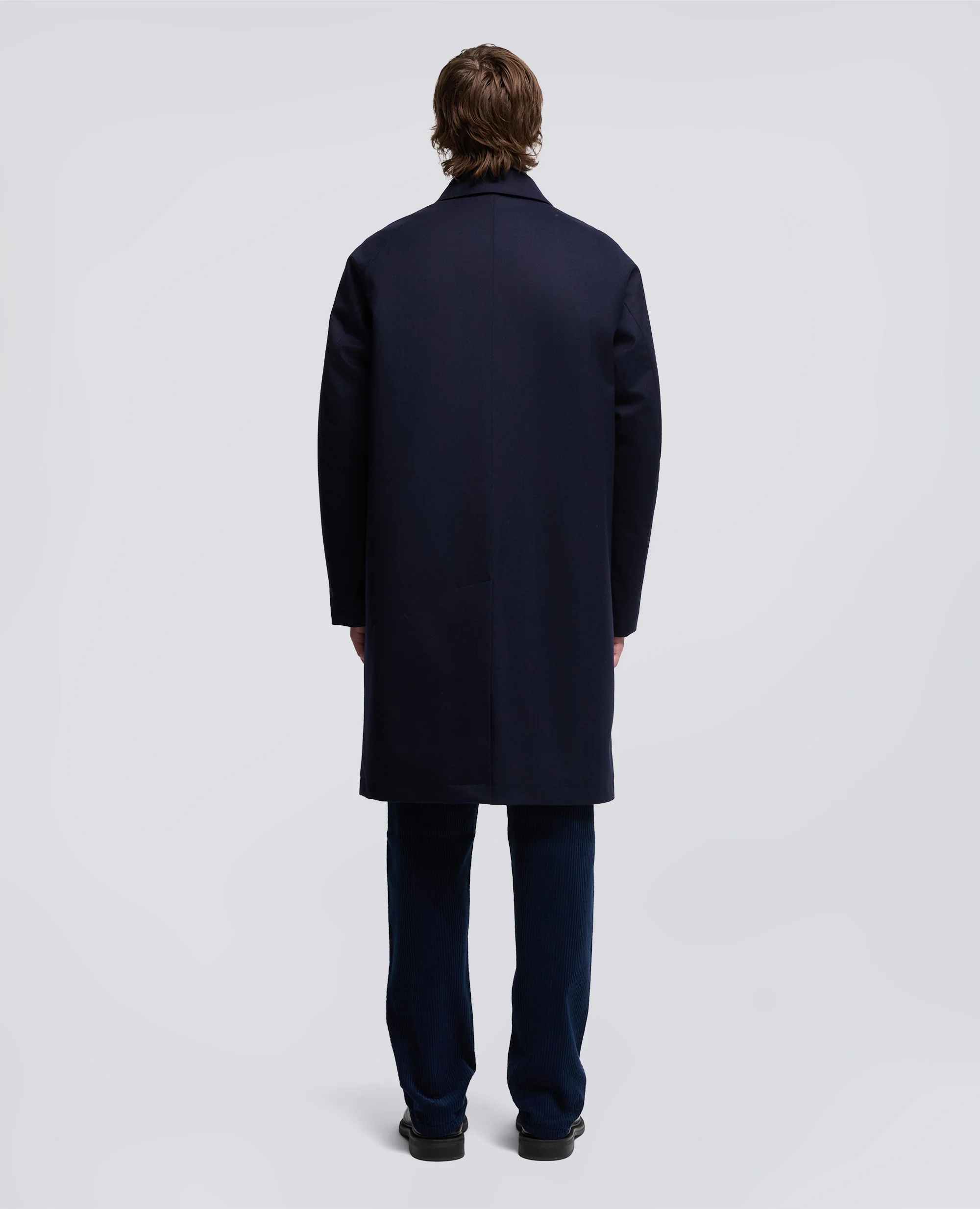 IMPERMEABILE WRIGHT IN TWILL DI LANA - NAVY - Image 3