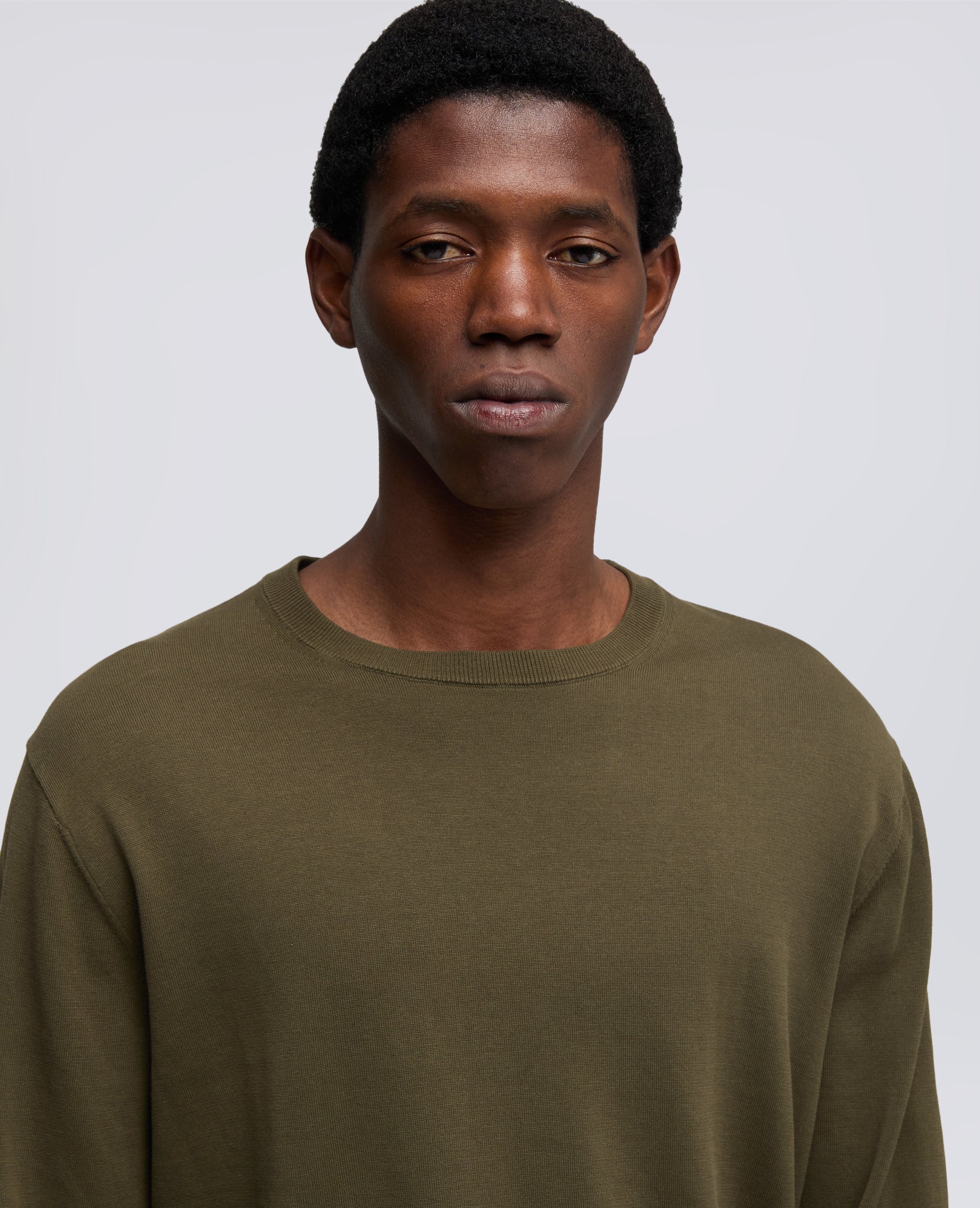 MAGLIA GIROCOLLO IN COTONE - MILITARE - Image 4