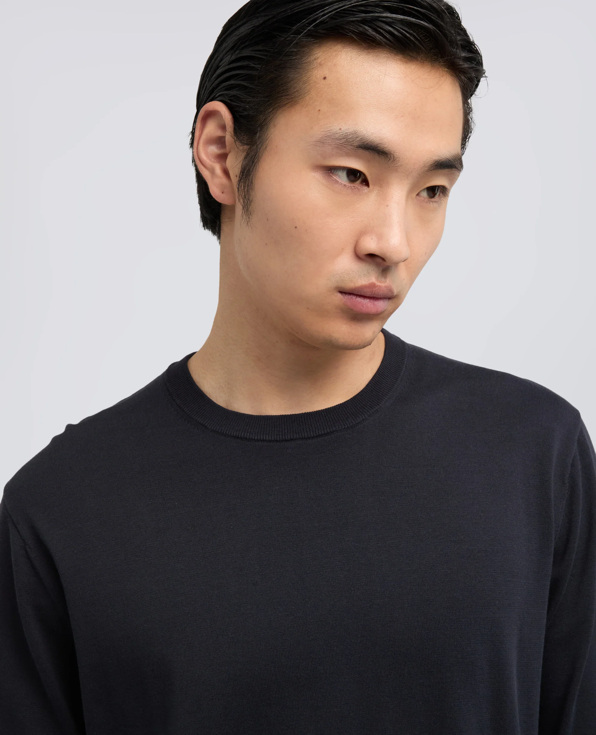 MAGLIA GIROCOLLO IN COTONE - NAVY - Image 4