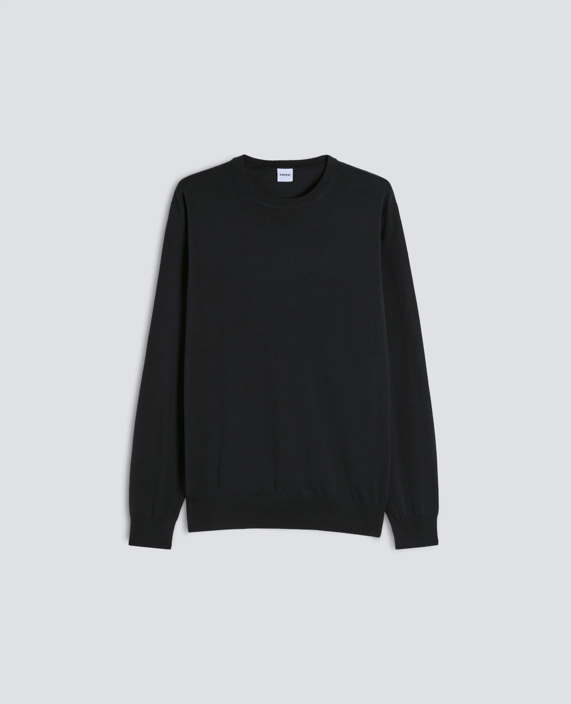 MAGLIA GIROCOLLO IN COTONE - NERO