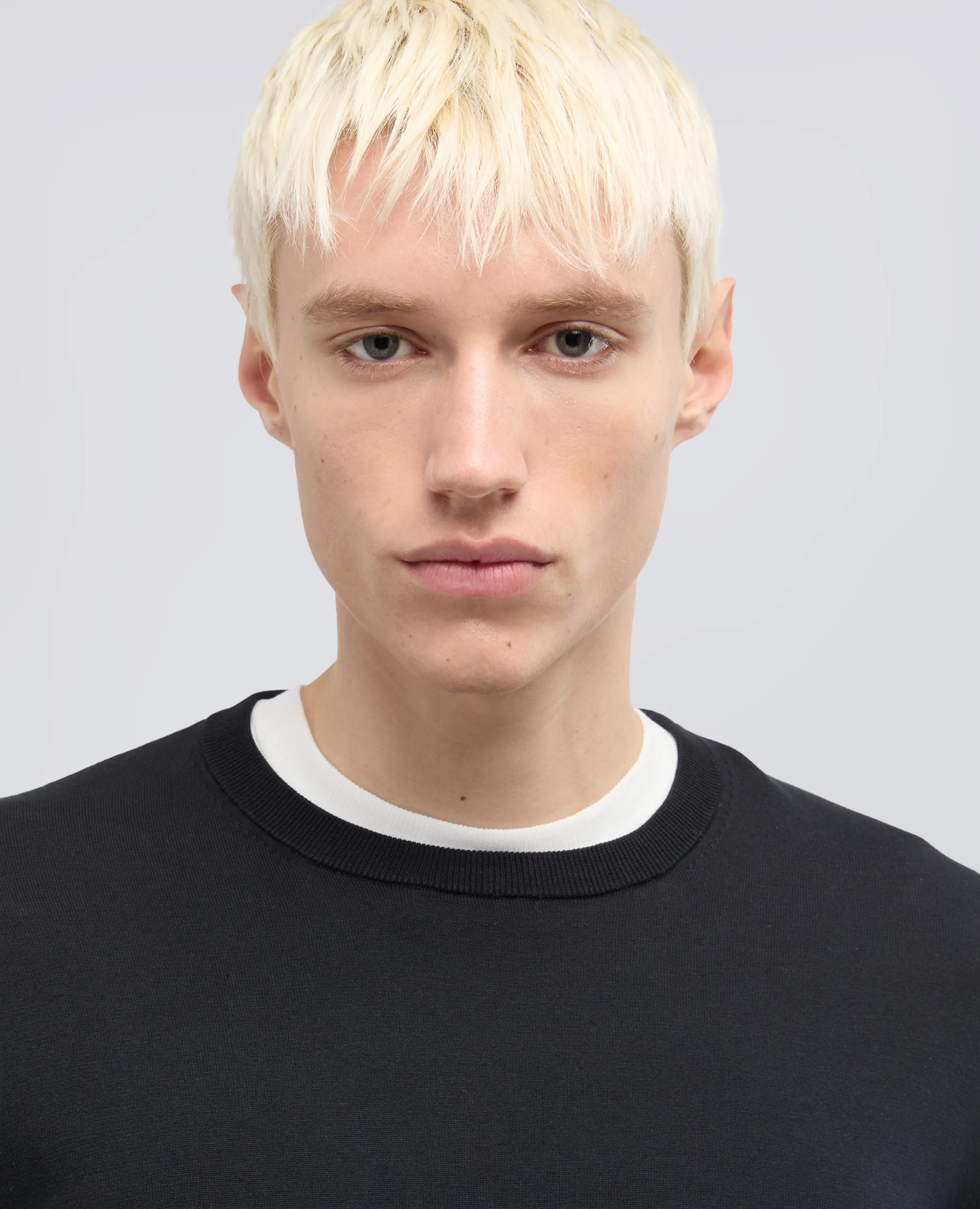 MAGLIA GIROCOLLO IN COTONE - NERO - Image 4