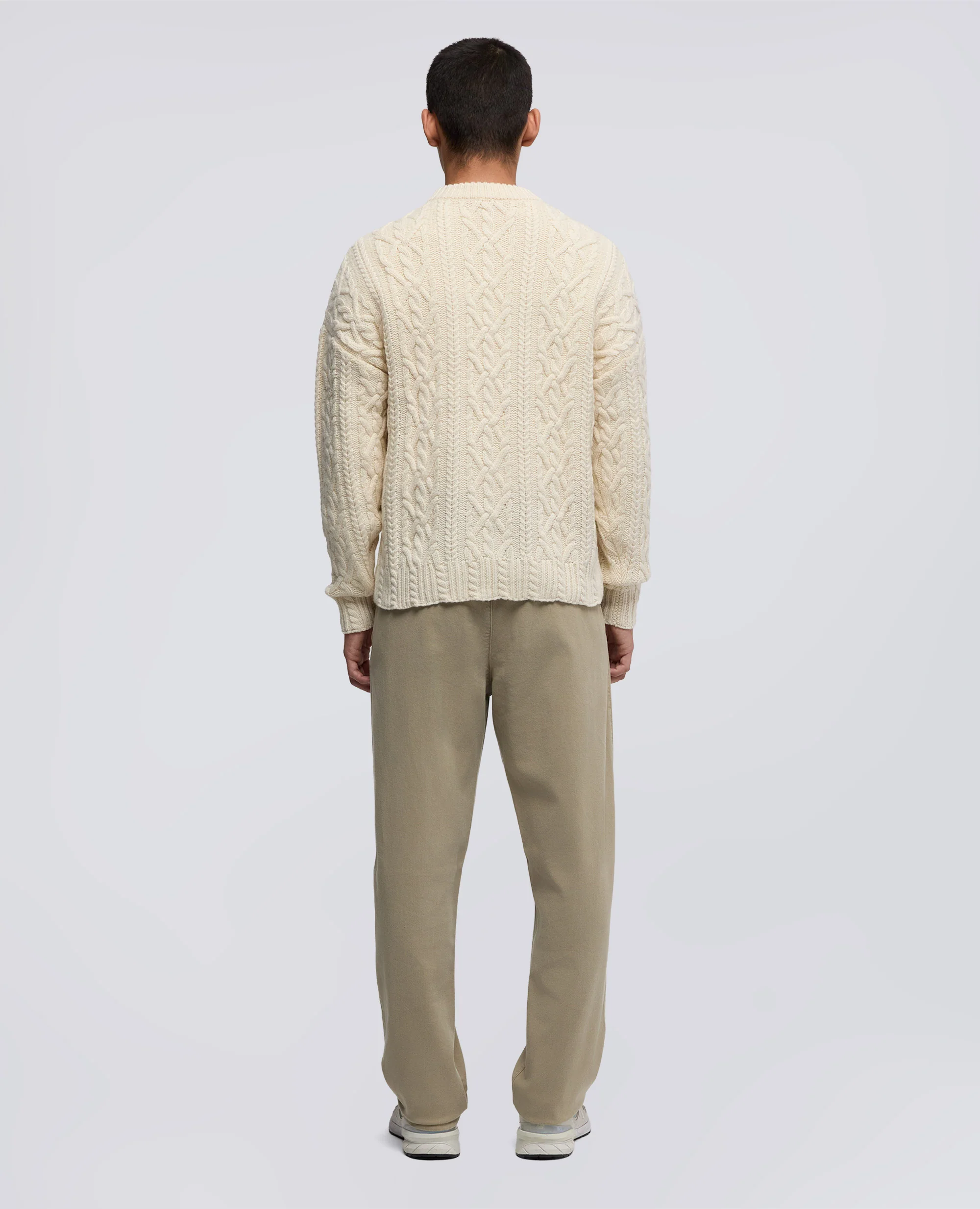 MAGLIA IN LANA A TRECCE - NATURALE - Image 3
